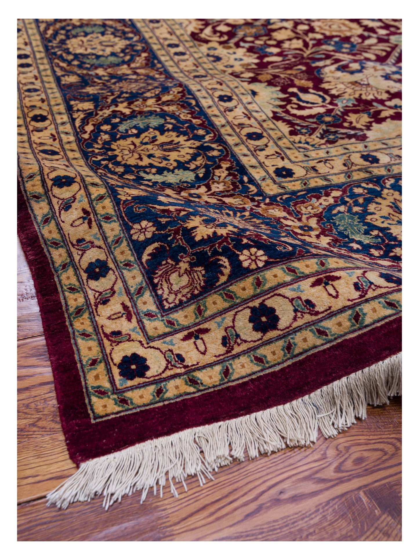 Haji Jalili 111471 Burgundy Navy 10.2x13.4 Hand Knotted Rug