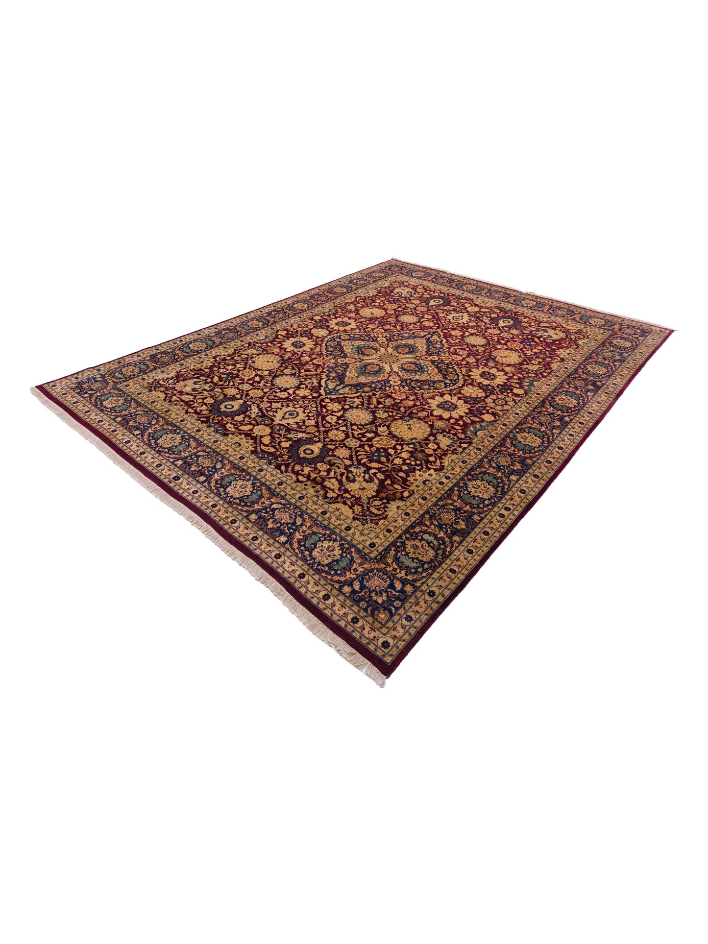Haji Jalili 111471 Burgundy Navy 10.2x13.4 Hand Knotted Rug