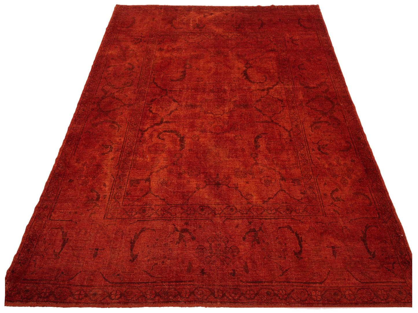 Vintage 111518 Orange 8.10x11.3 Hand Knotted Rug