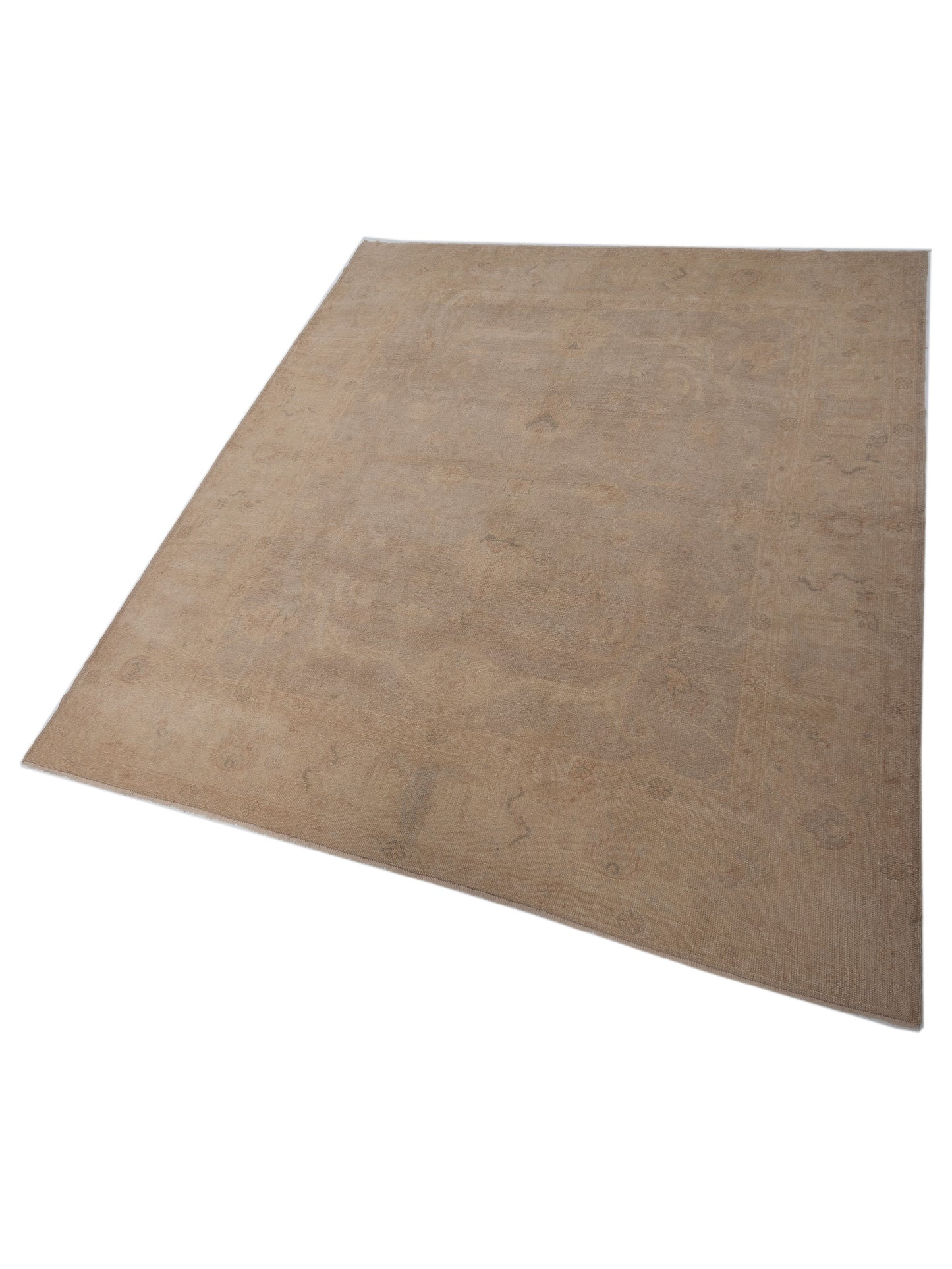 Vintage 111522 Cream 8.4x9.9 Hand Knotted Rug