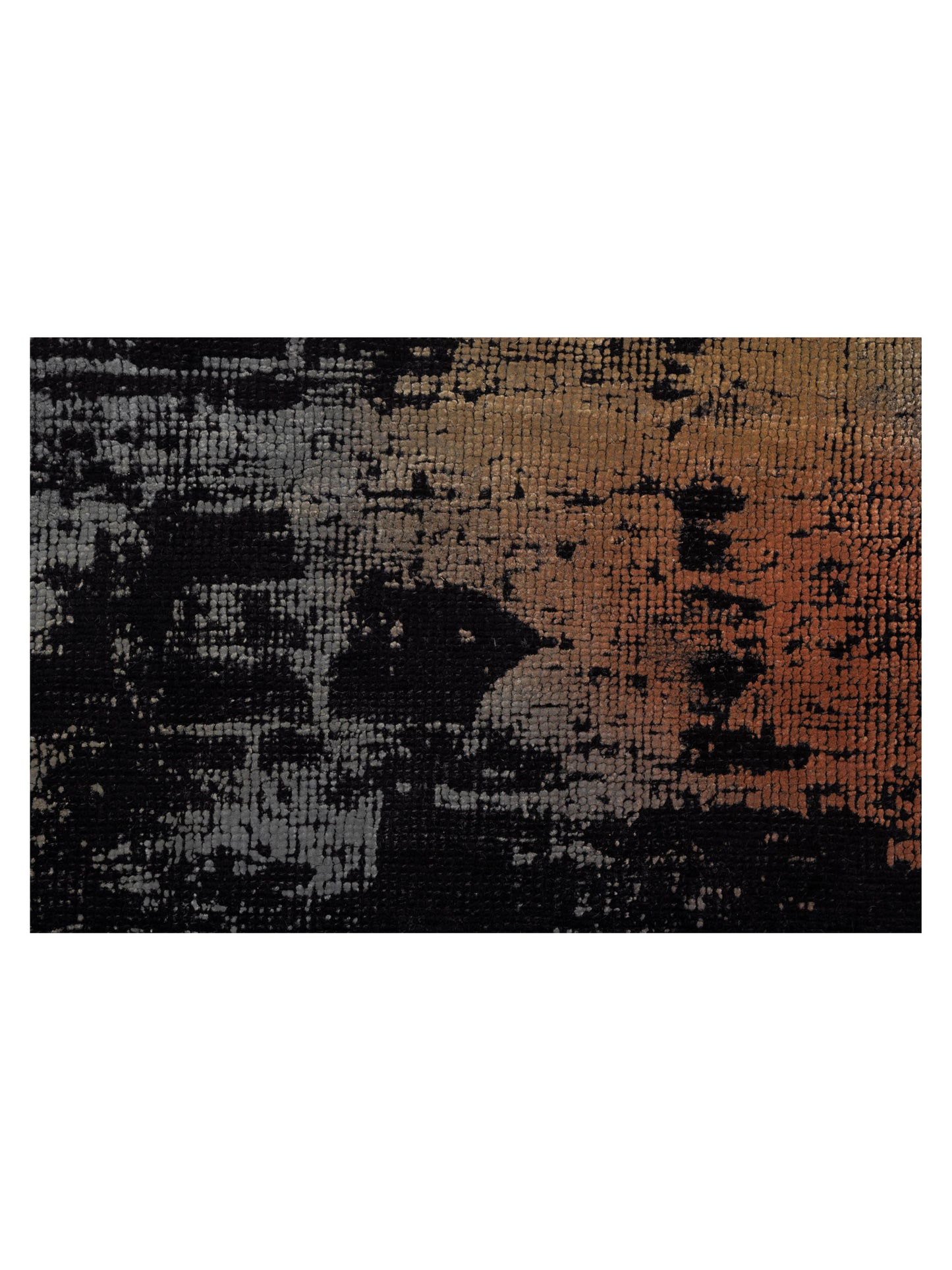 Vintage 111532 Black Gray 6.6x6.8 Hand Knotted Rug