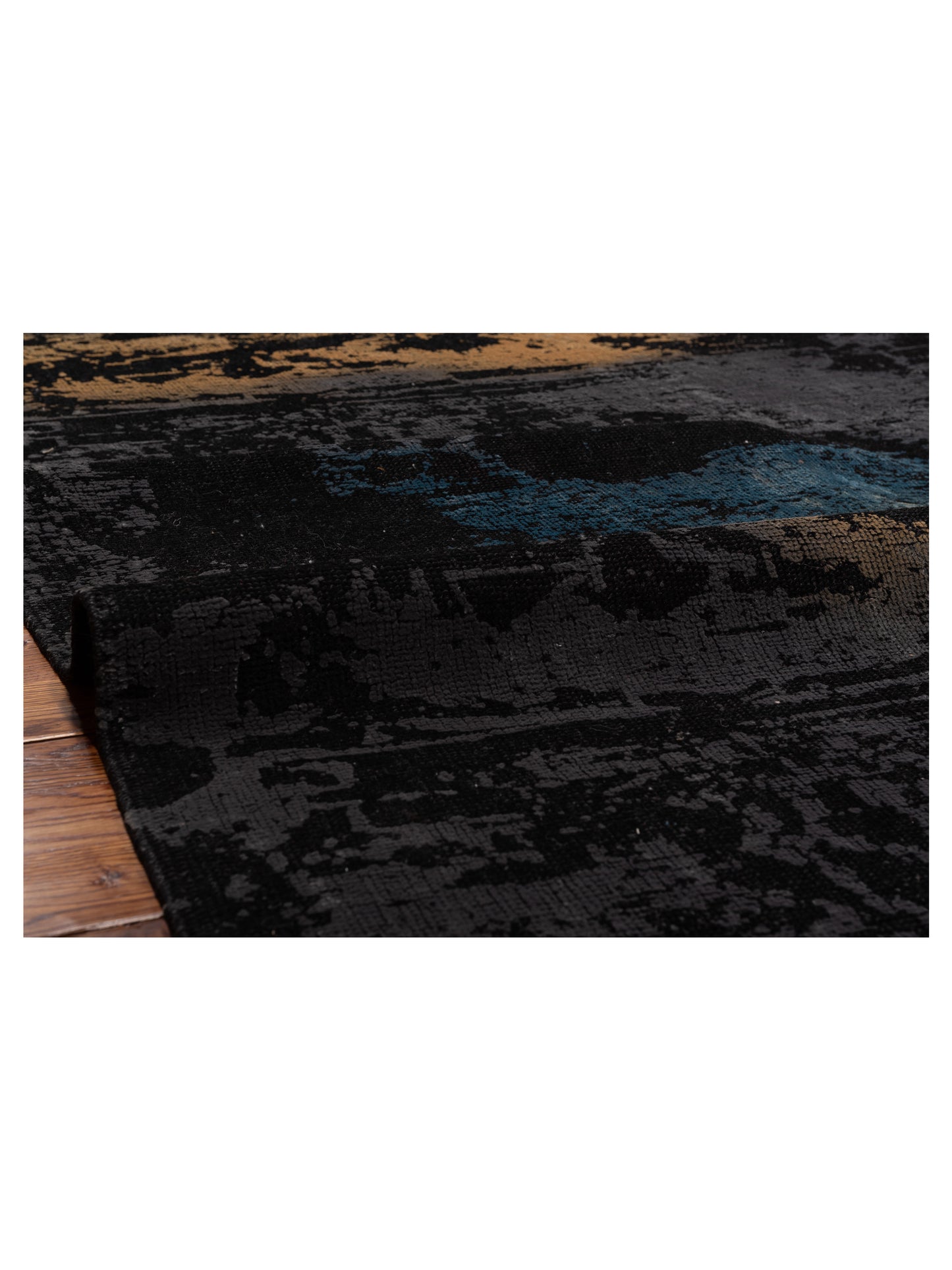 Vintage 111534 Black 8.3x8.7 Hand Knotted Rug