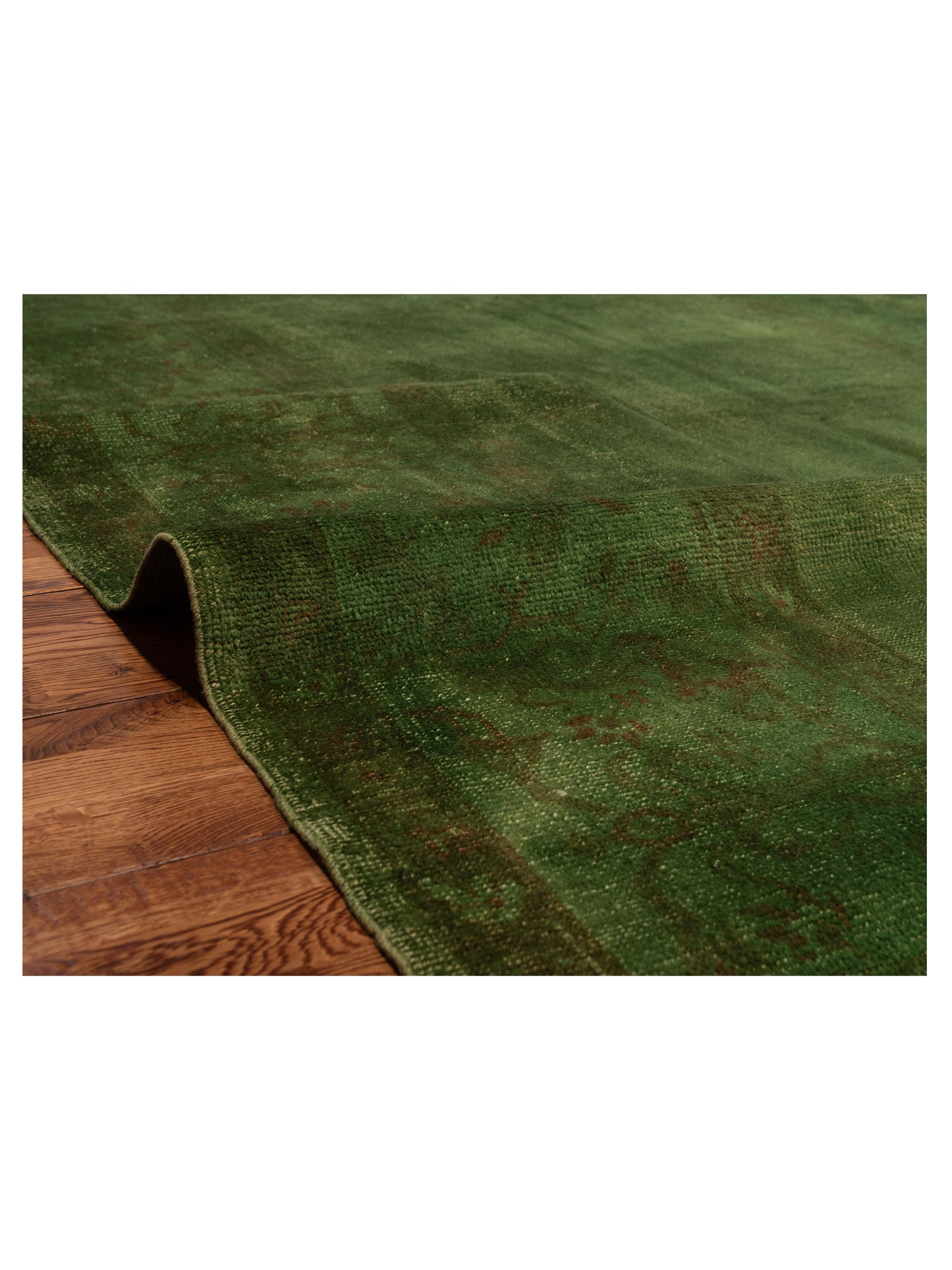 Vintage 111535 Green 6.6x9.2 Hand Knotted Rug