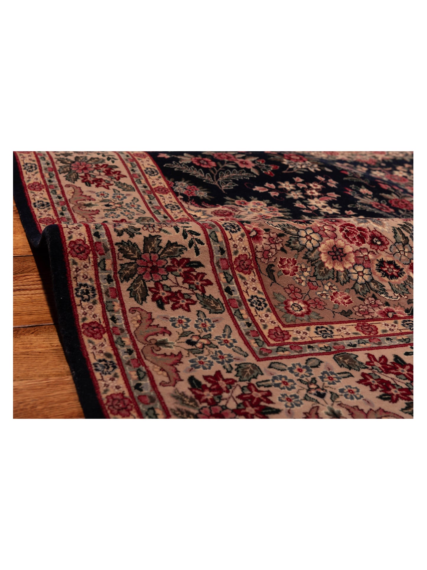 Magnolia Silk 111543 Black Beige 5.9x8.9 Hand Knotted Rug