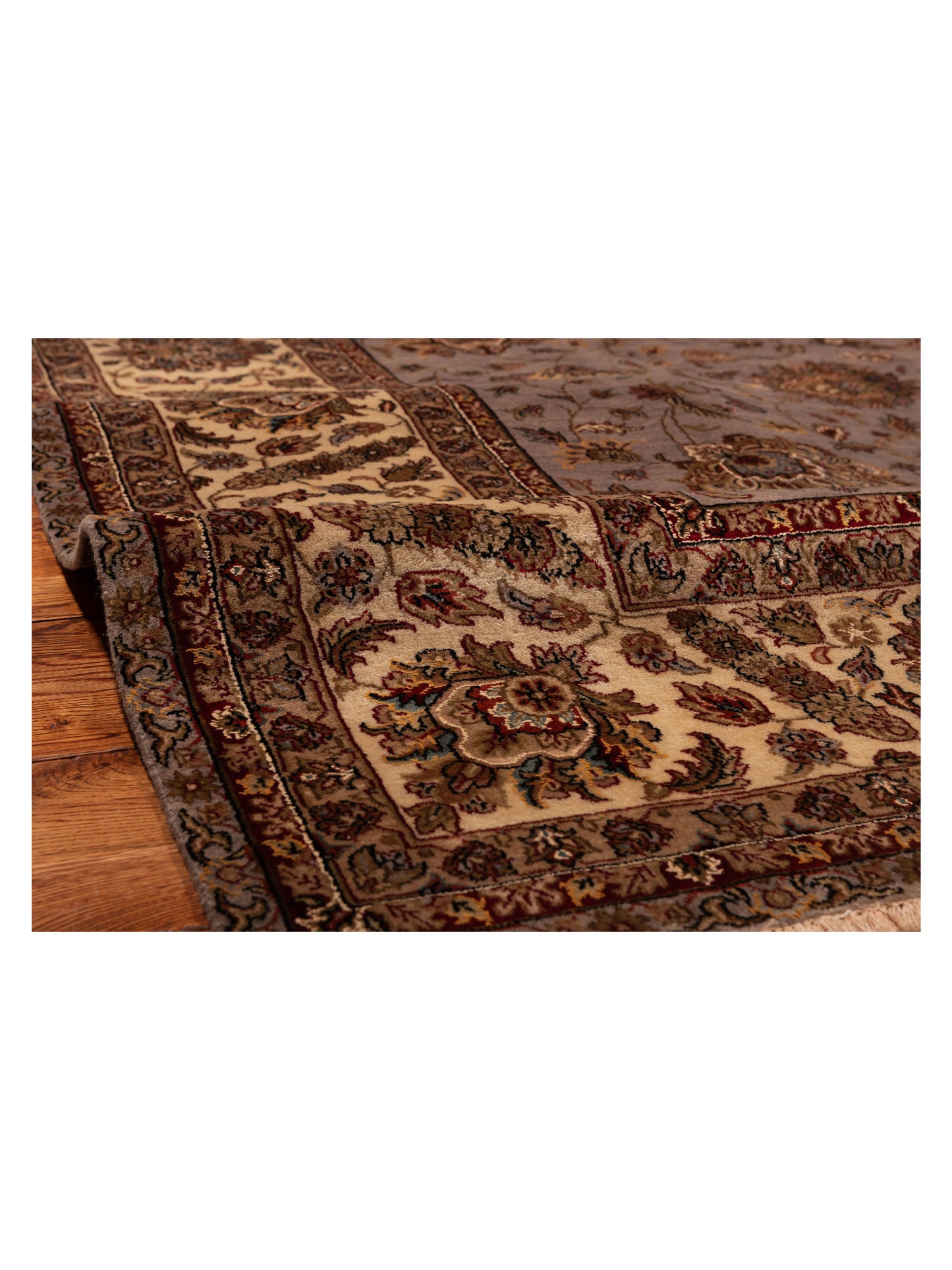 Crown 111652 Gray Ivory 8.9x11.6 Hand Knotted Rug