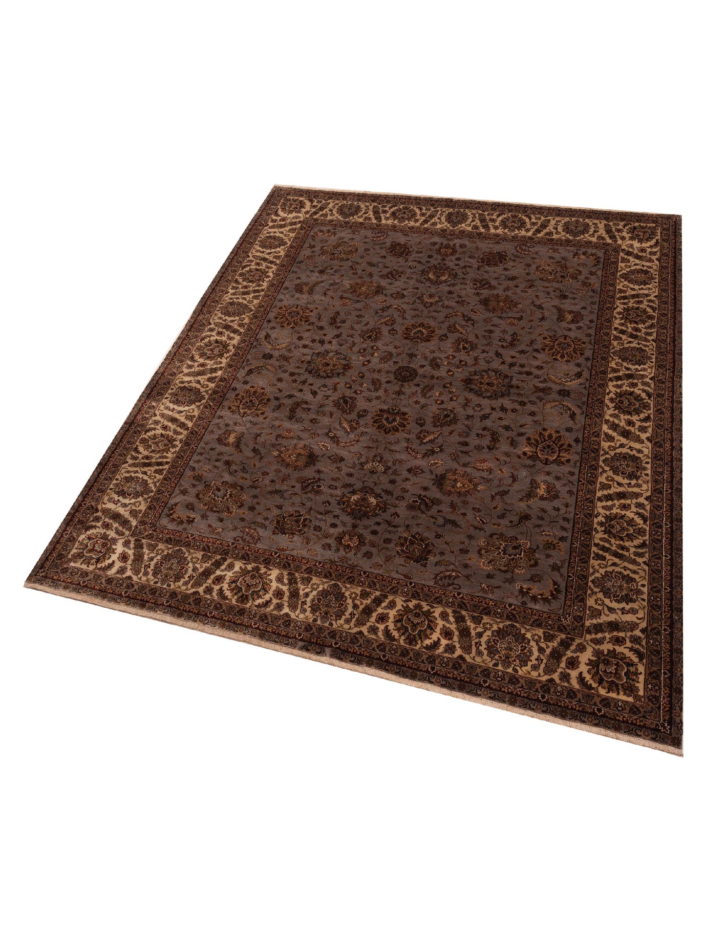 Crown 111652 Gray Ivory 8.9x11.6 Hand Knotted Rug