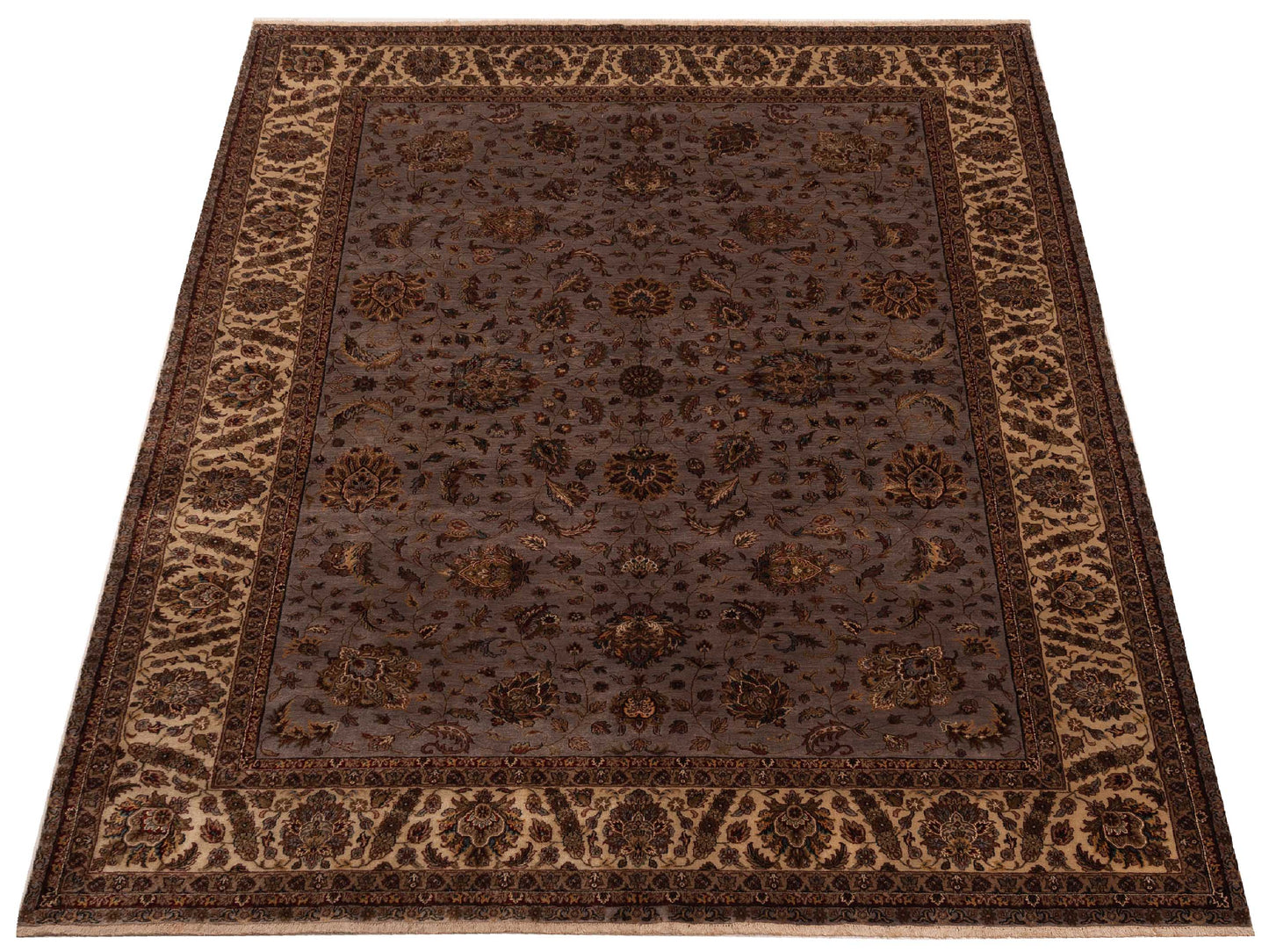 Crown 111652 Gray Ivory 8.9x11.6 Hand Knotted Rug