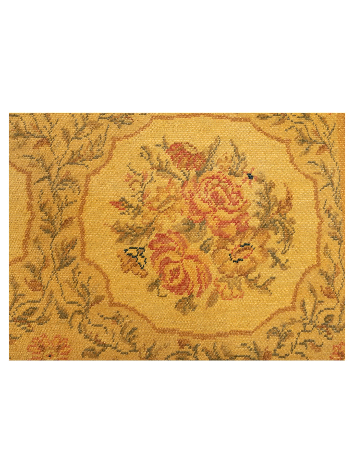 Vintage 111763 Yellow 5.1x6.7 Hand Knotted Rug