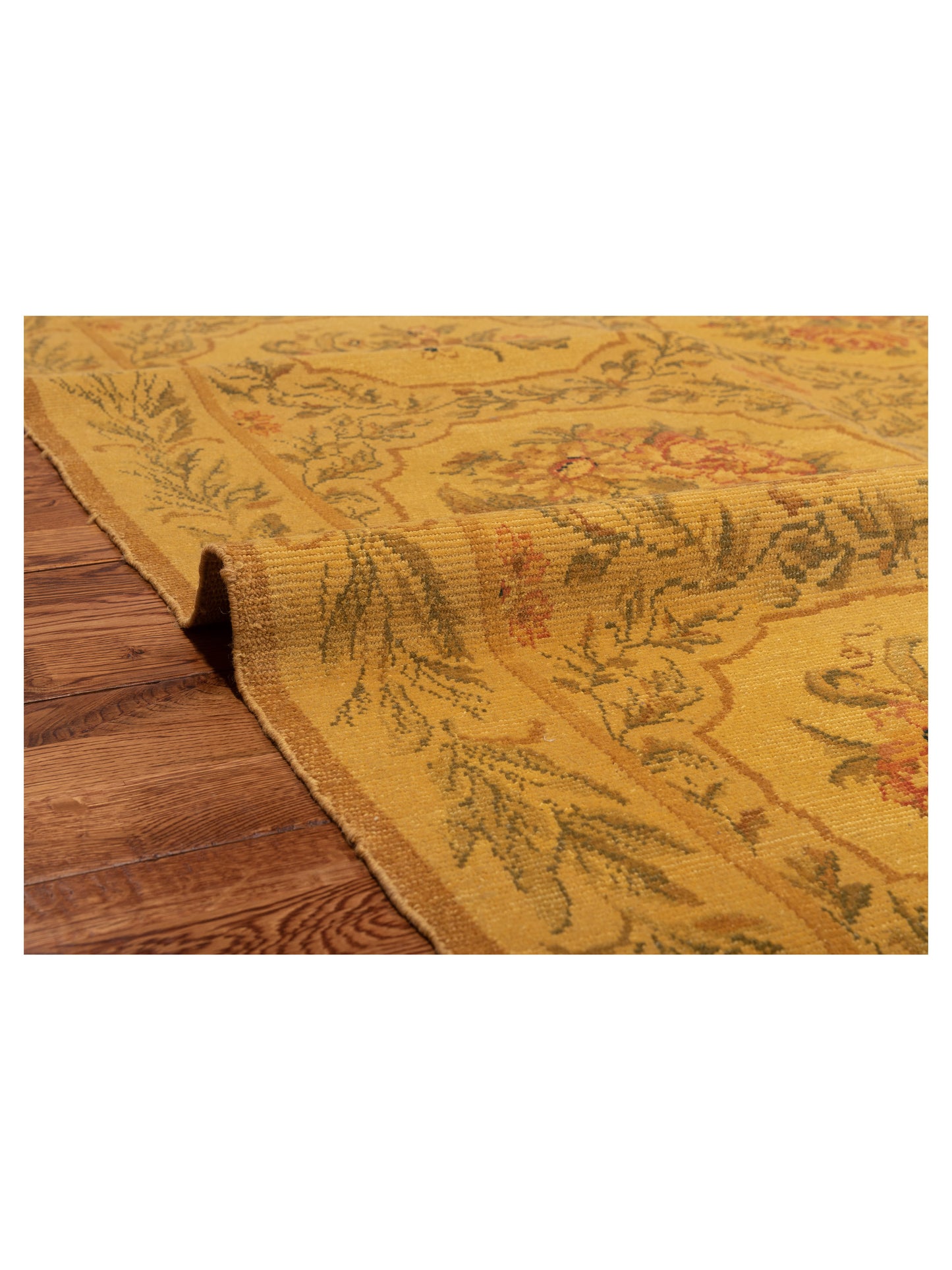 Vintage 111763 Yellow 5.1x6.7 Hand Knotted Rug