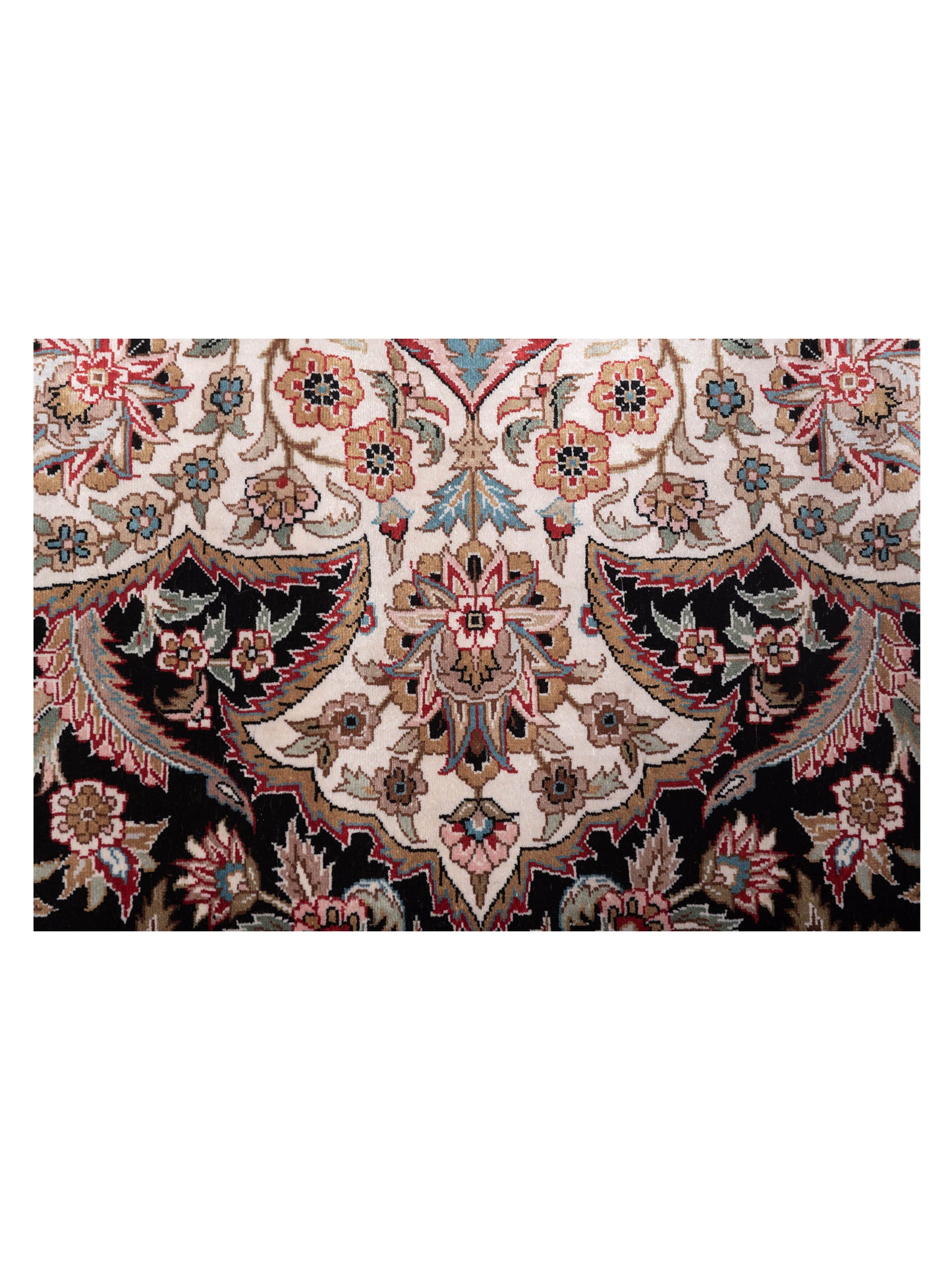 Pure Silk 111769 Black Ivory 8.2x10.1 Hand Knotted Rug