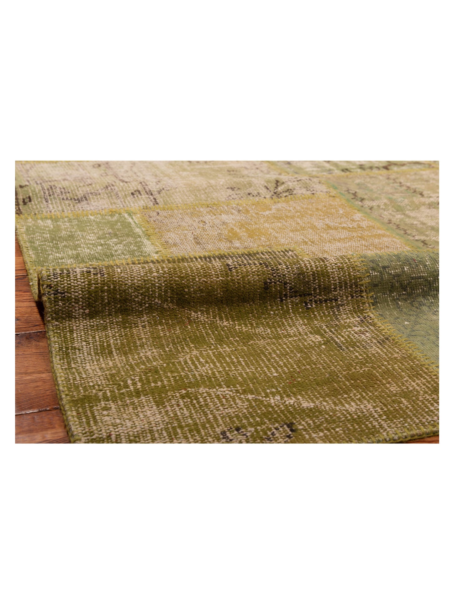 Turkish Vestige Patchwork 111859 Green 9x12 Hand Knotted Rug