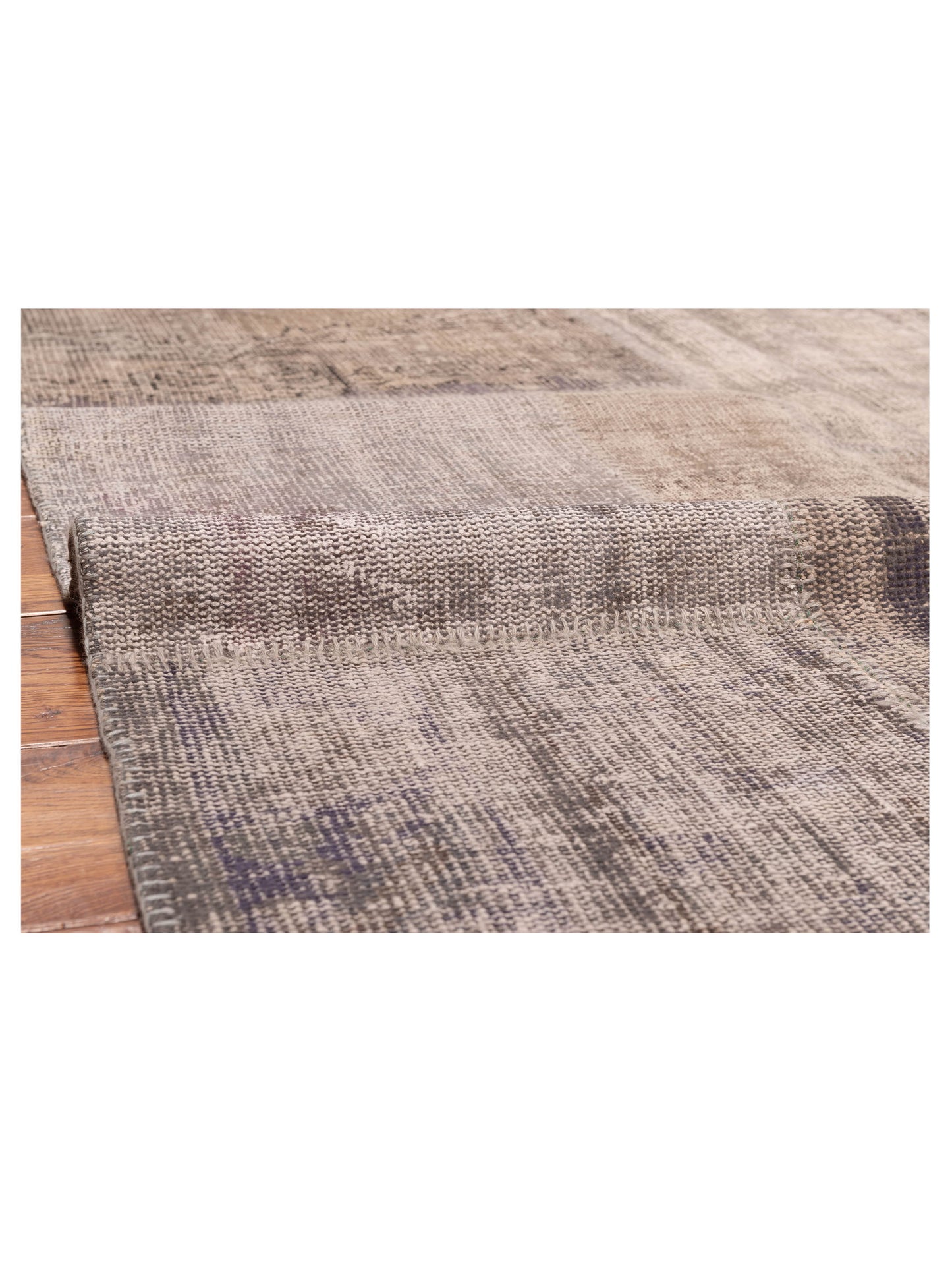 Turkish Vestige Patchwork 111885 Gray Ivory 6x8.9 Hand Knotted Rug