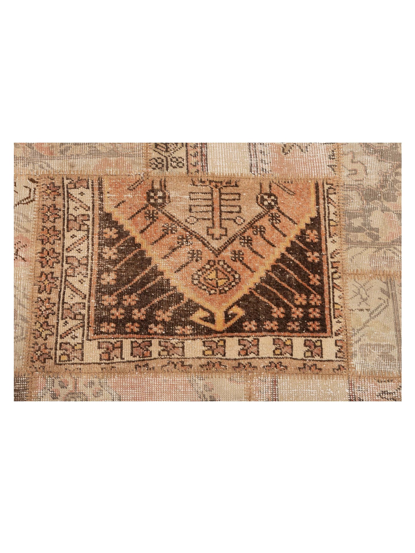 Turkish Vestige Patchwork 111891 Light Brown 8.3x9.8 Hand Knotted Rug
