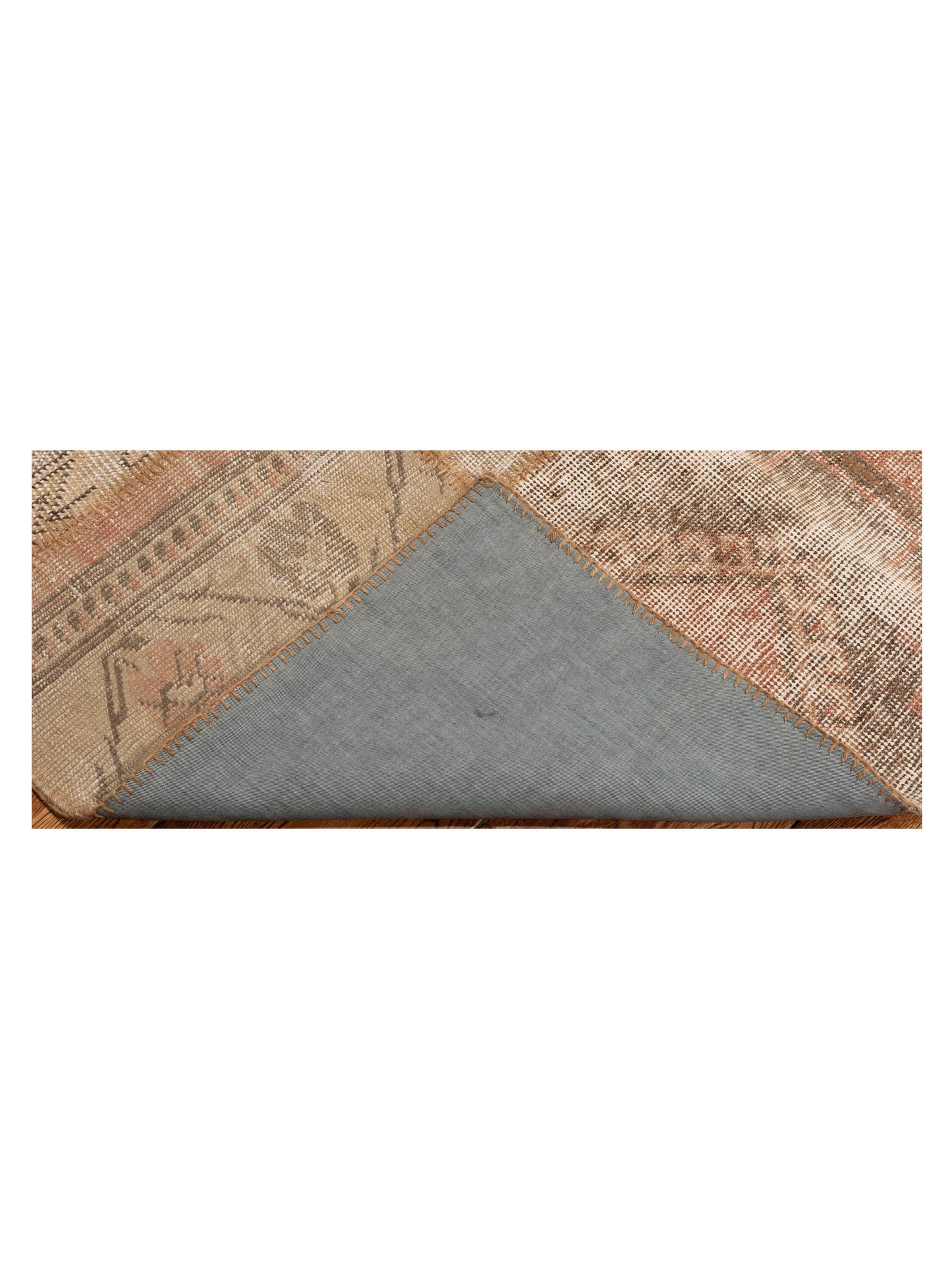 Turkish Vestige Patchwork 111891 Light Brown 8.3x9.8 Hand Knotted Rug