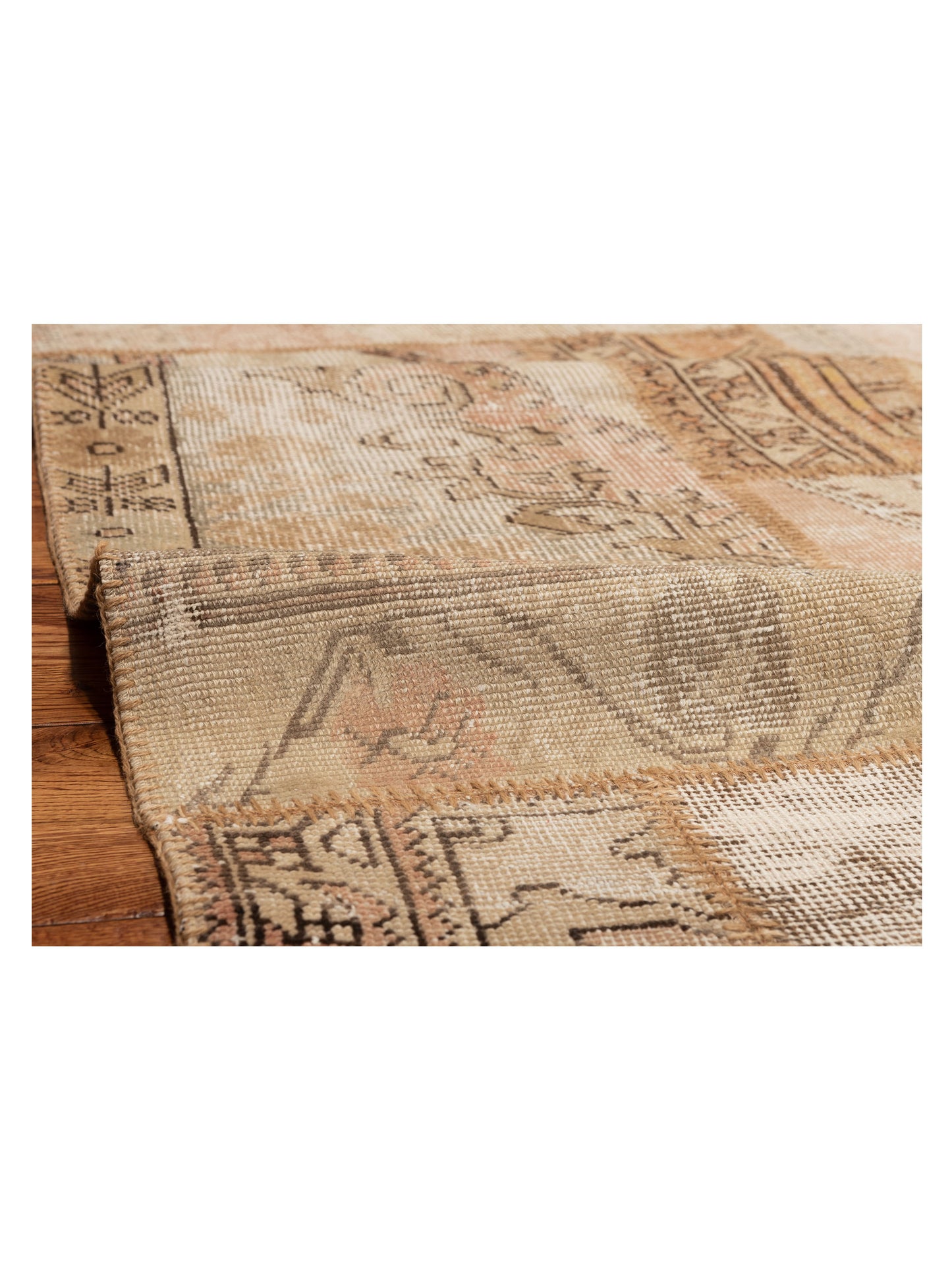 Turkish Vestige Patchwork 111891 Light Brown 8.3x9.8 Hand Knotted Rug