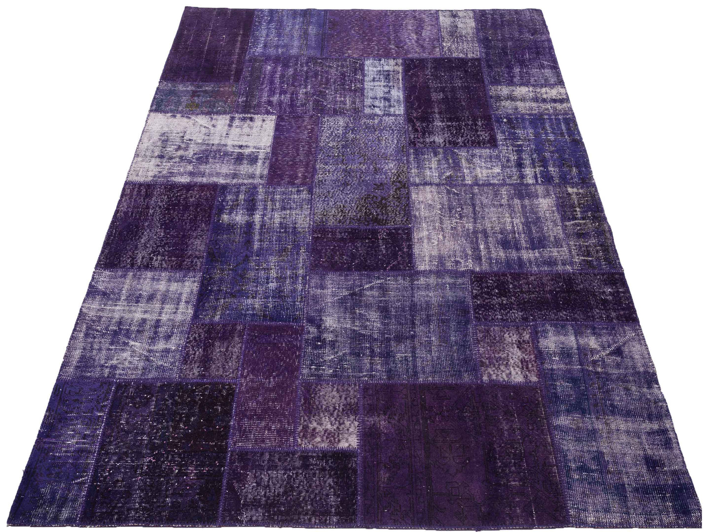 Turkish Vestige Patchwork 111918 Purple 8.2x9.8 Hand Knotted Rug