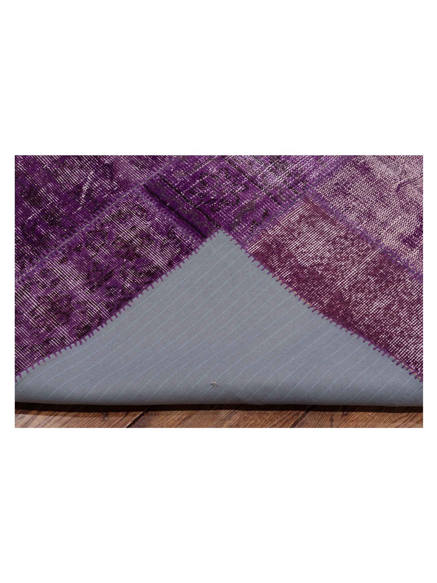 Turkish Vestige Patchwork 111936 Purple 9.8x13.8 Hand Knotted Rug