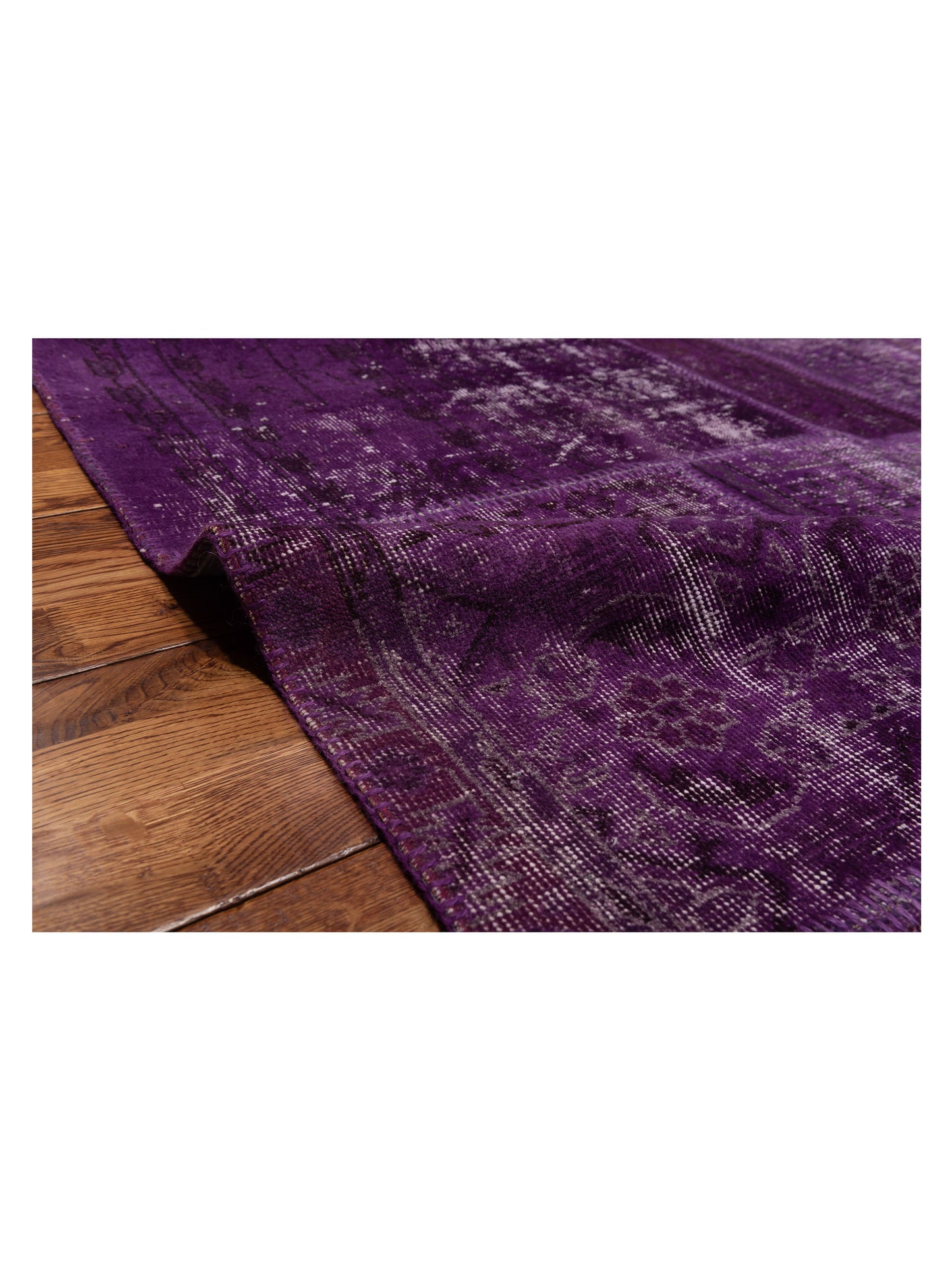 Turkish Vestige Patchwork 111936 Purple 9.8x13.8 Hand Knotted Rug