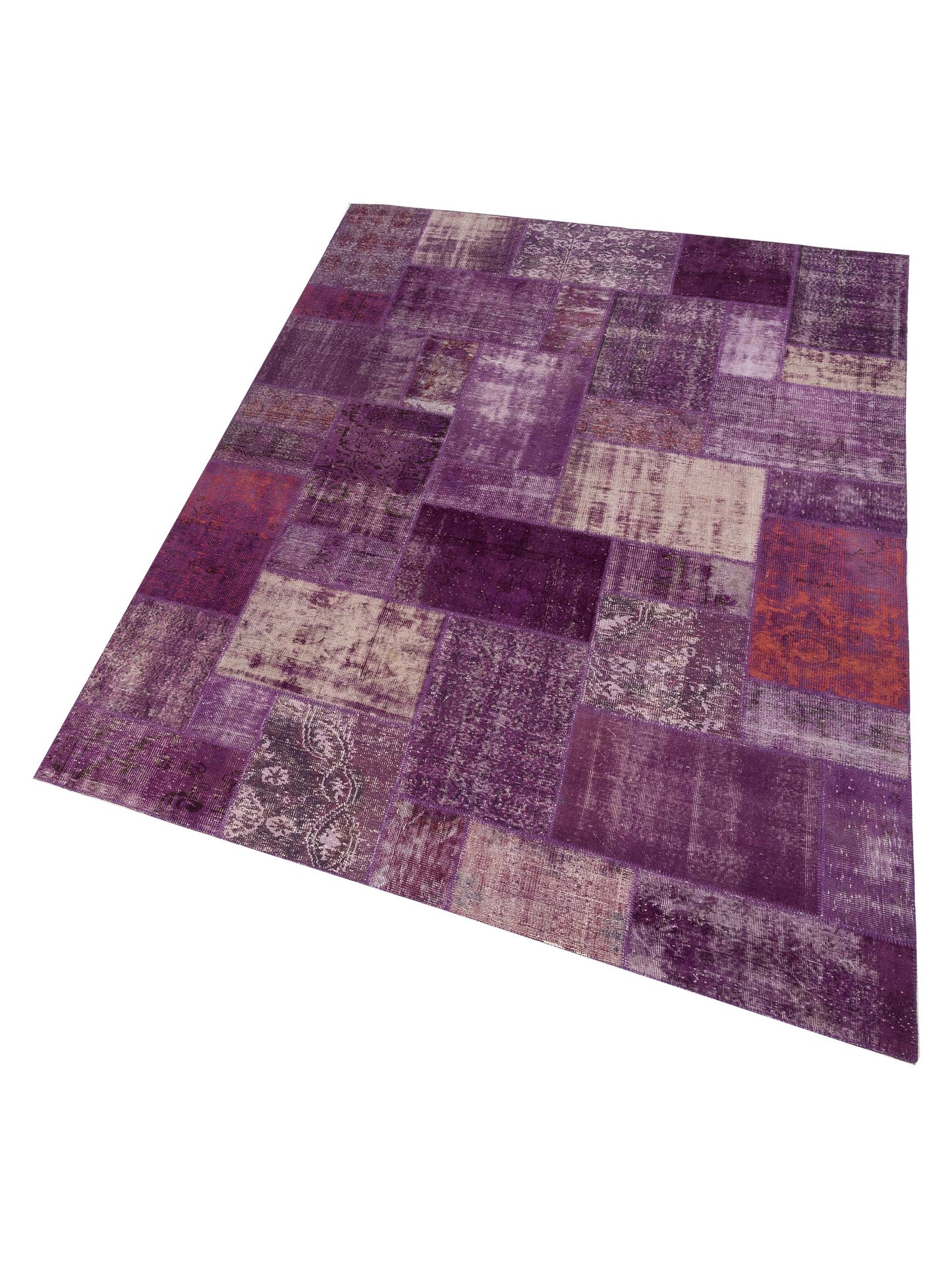 Turkish Vestige Patchwork 111941 Purple 9x12 Hand Knotted Rug