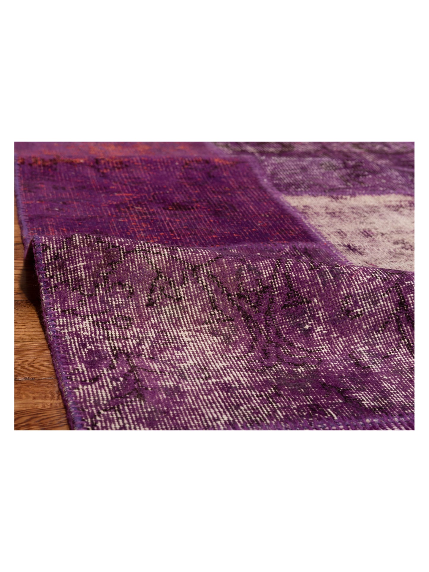 Turkish Vestige Patchwork 111941 Purple 9x12 Hand Knotted Rug