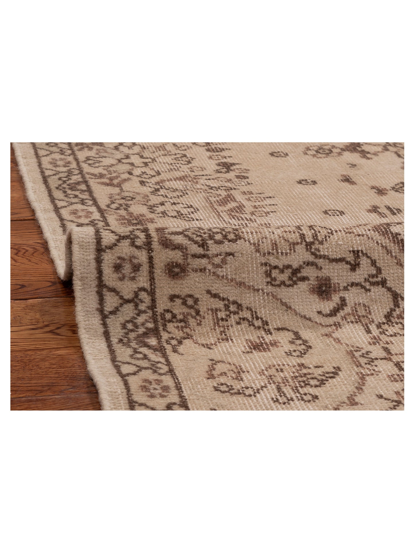 Turkish Vestige Patchwork 111954 Beige 5.8x9.1 Hand Knotted Rug