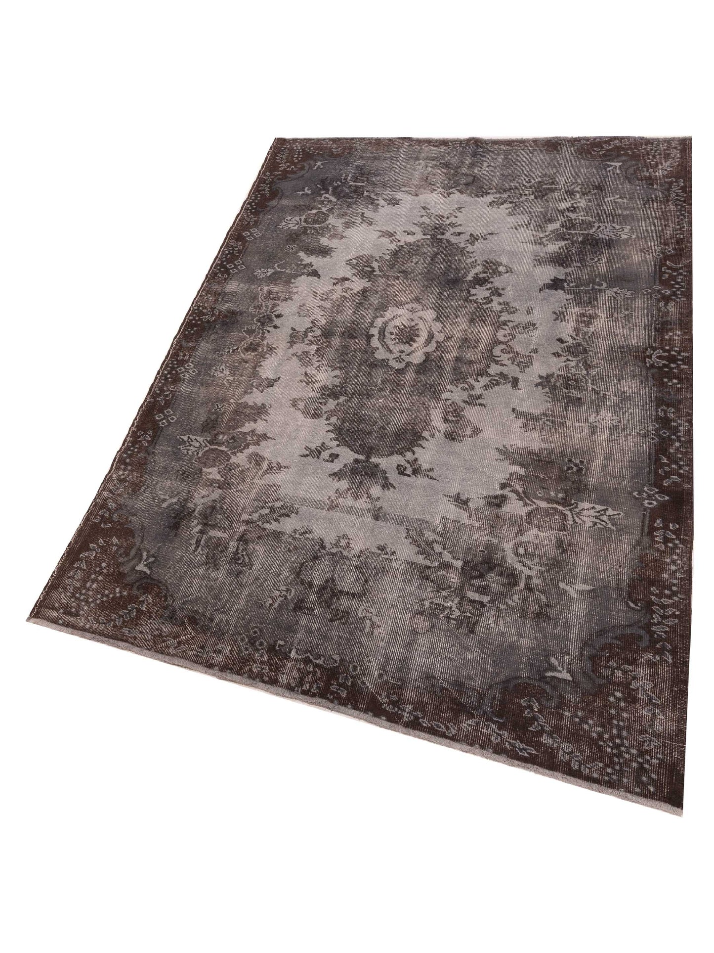 Vintage 111980 Gray 6.6x8.6 Hand Knotted Rug