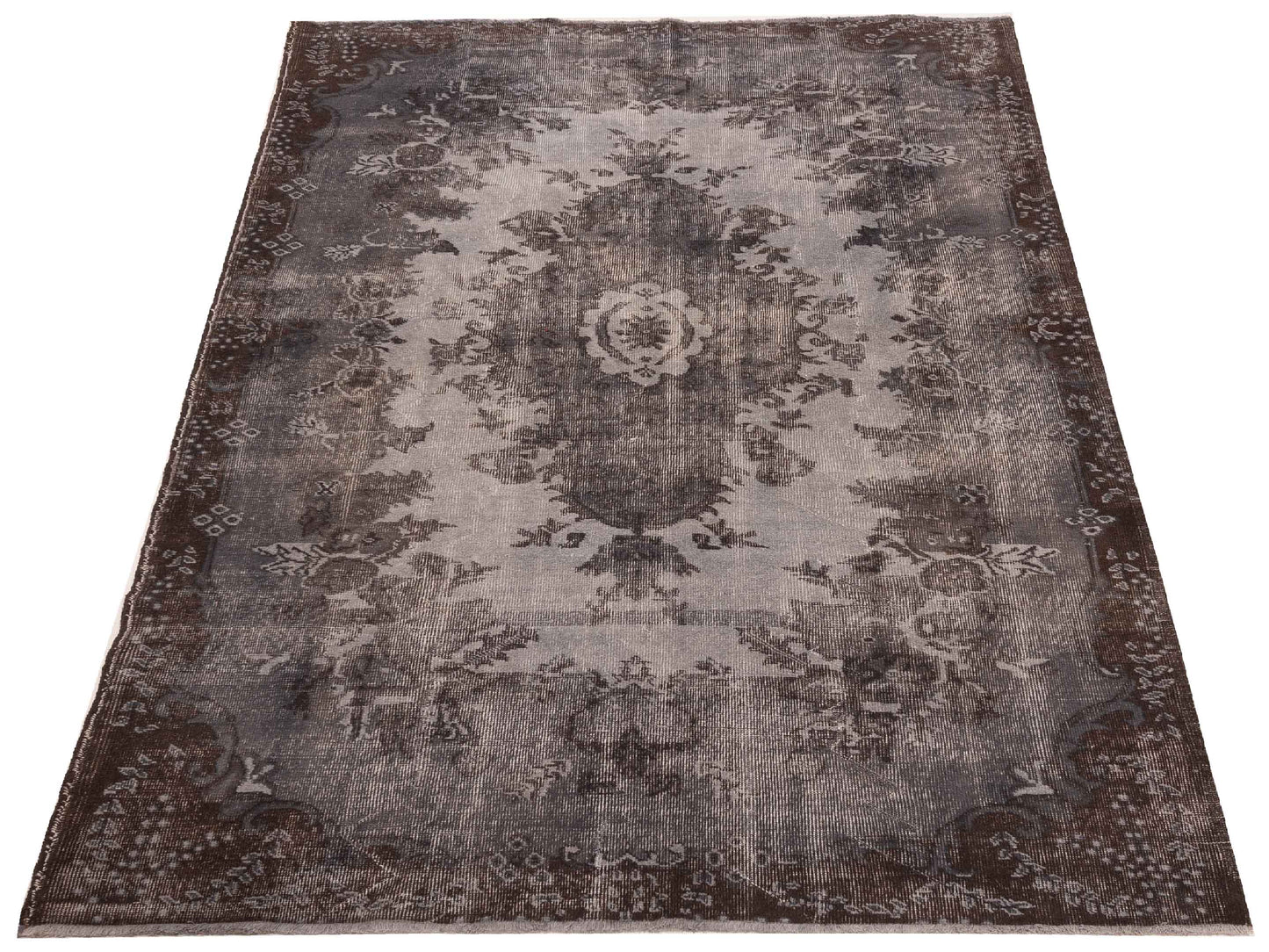 Vintage 111980 Gray 6.6x8.6 Hand Knotted Rug
