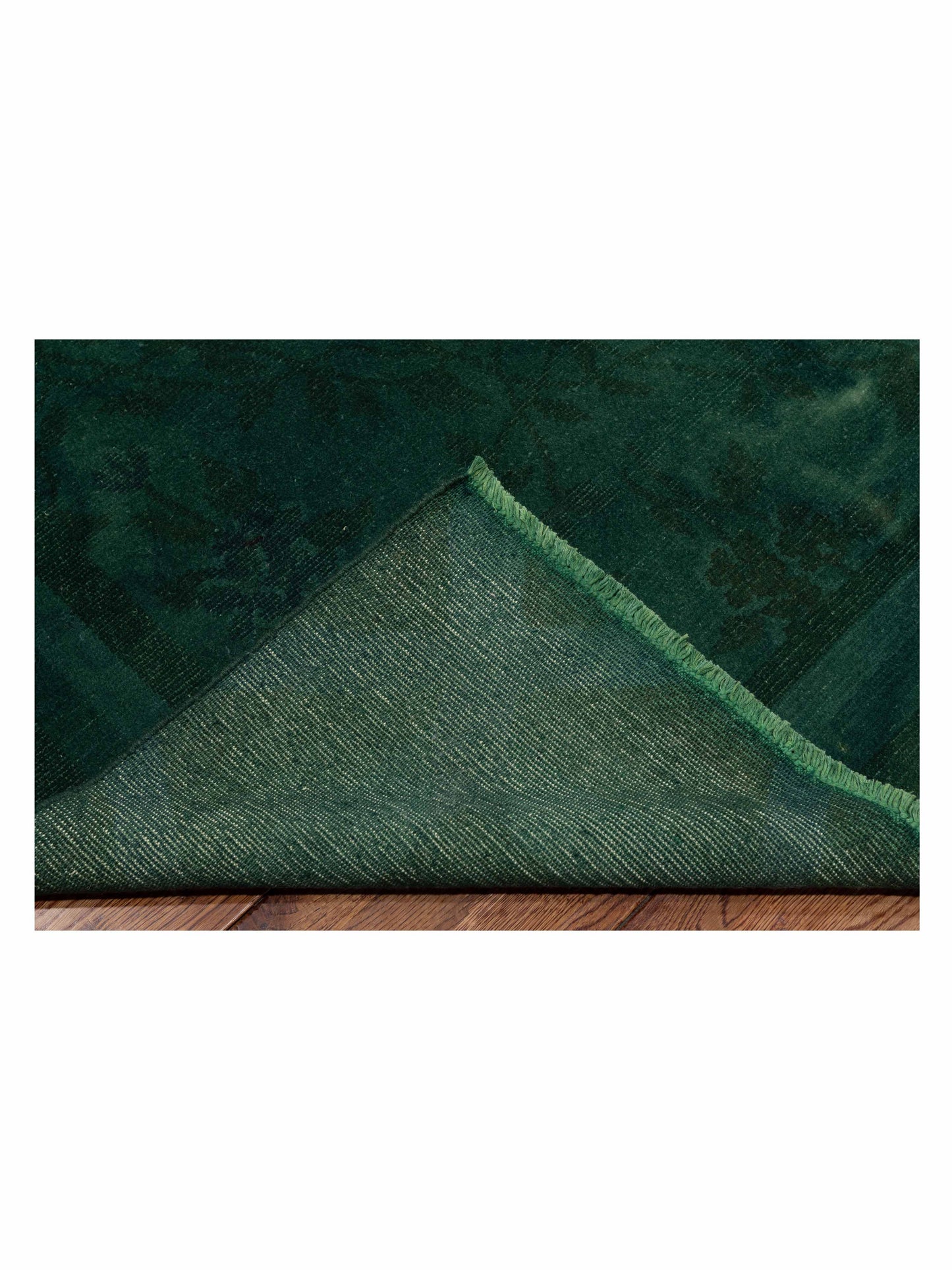 Vintage 112152 Green 8.3x9.7 Hand Knotted Rug