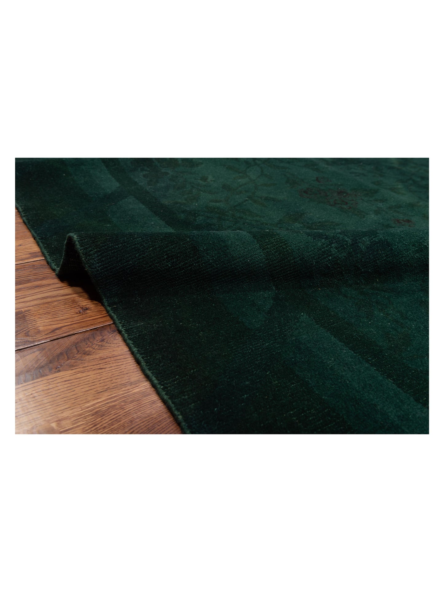 Vintage 112152 Green 8.3x9.7 Hand Knotted Rug