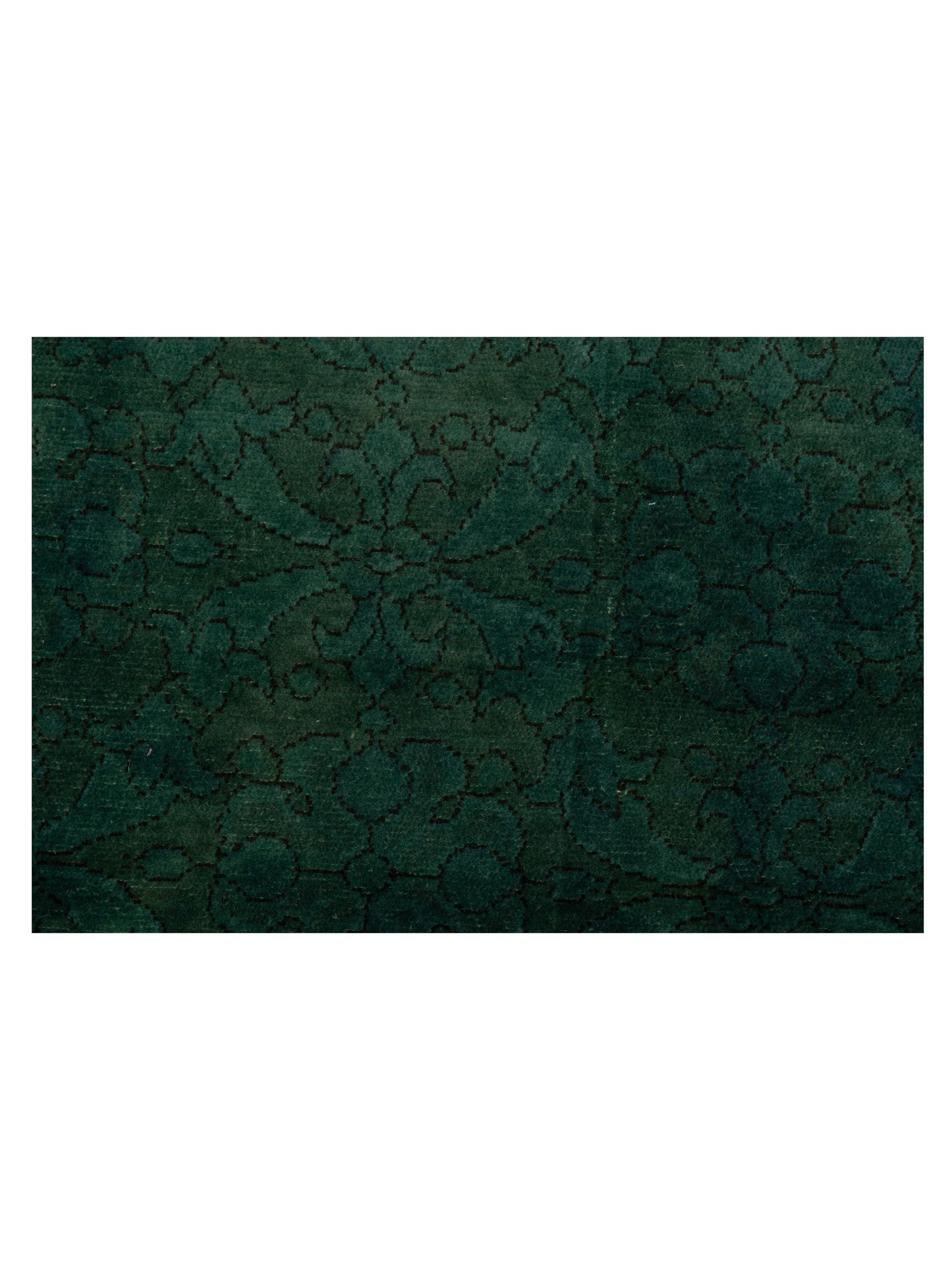 Vintage 112156 Dark Green 9.2x11.6 Hand Knotted Rug