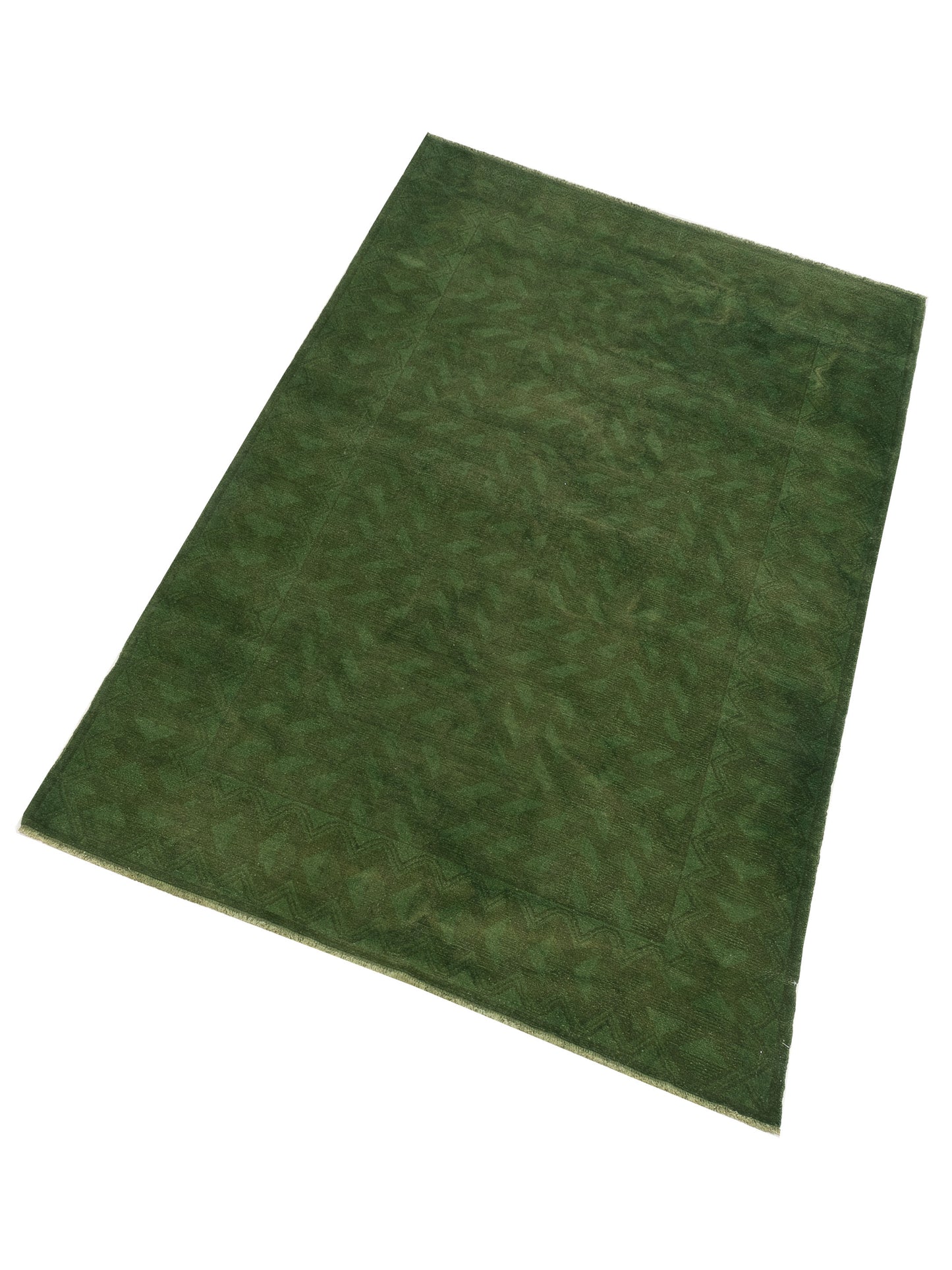 Vintage 112162 Green 5.10x9.8 Hand Knotted Rug