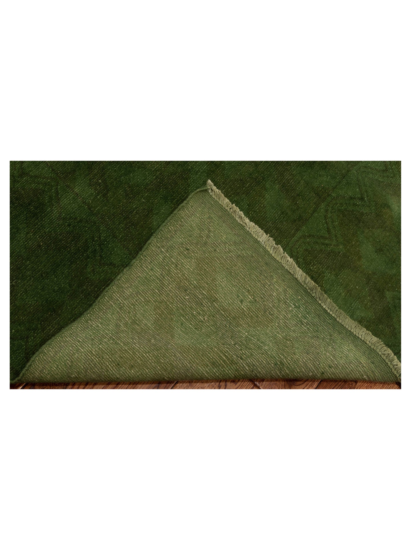 Vintage 112162 Green 5.10x9.8 Hand Knotted Rug