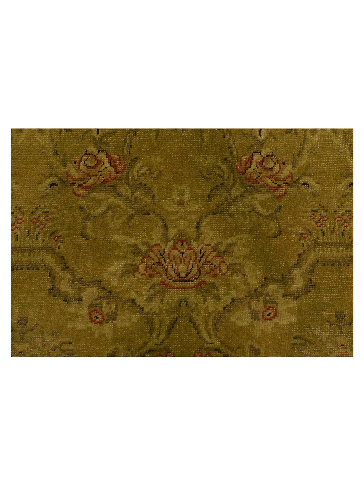 Vintage 112163 Green 8x9.8 Hand Knotted Rug