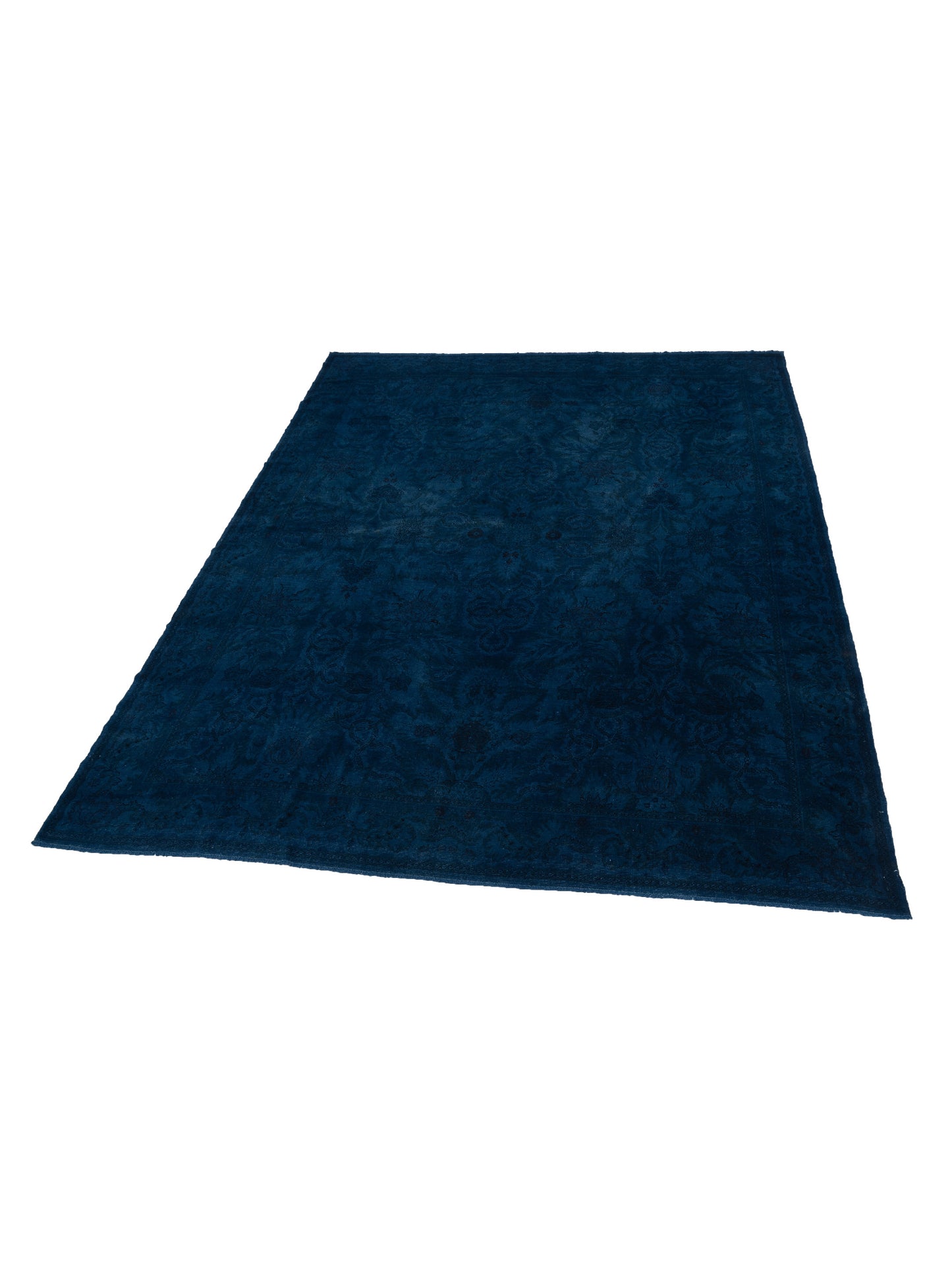 Vintage 112166 Dark Blue 12.3x14.9 Hand Knotted Rug