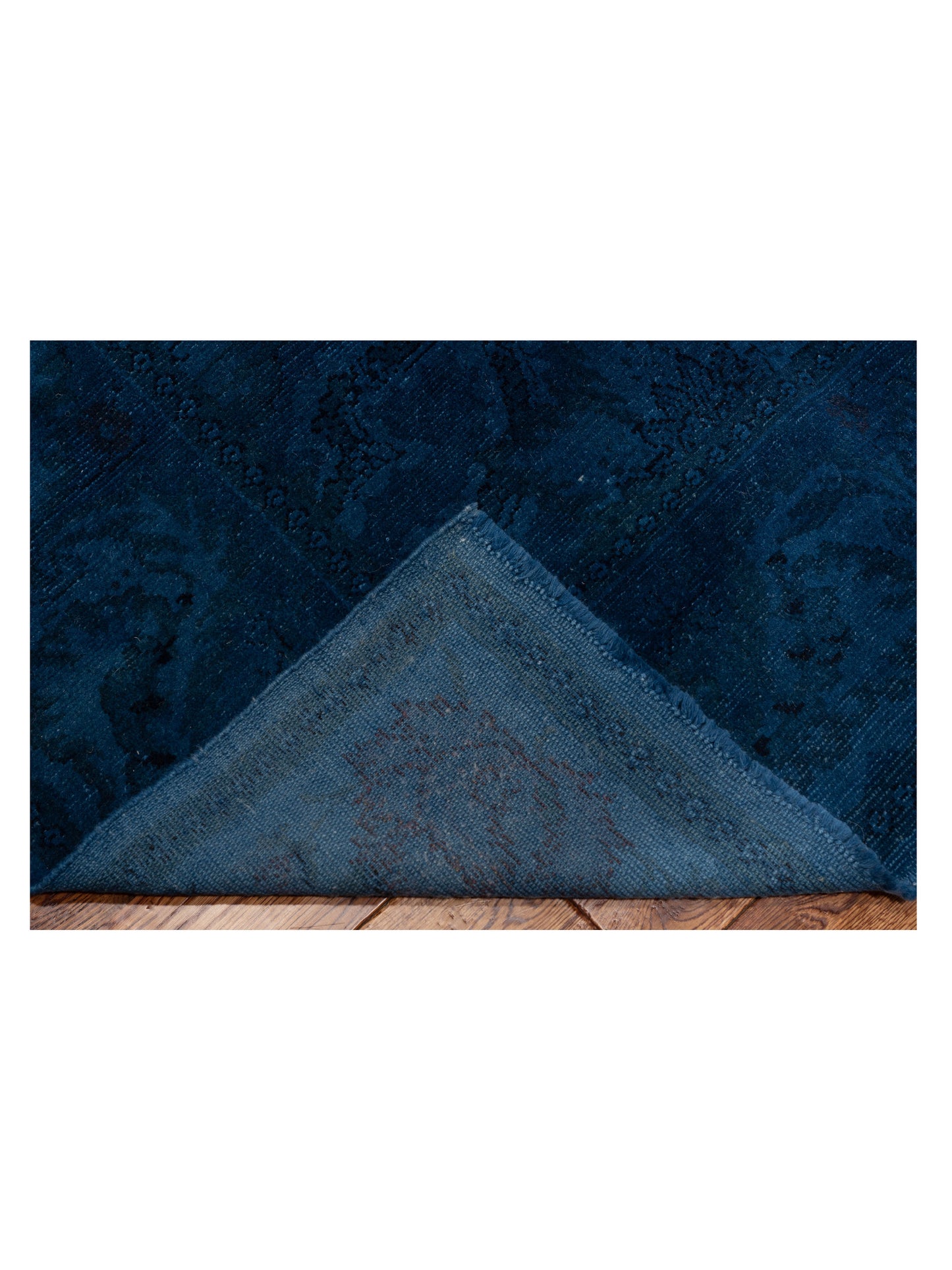 Vintage 112166 Dark Blue 12.3x14.9 Hand Knotted Rug