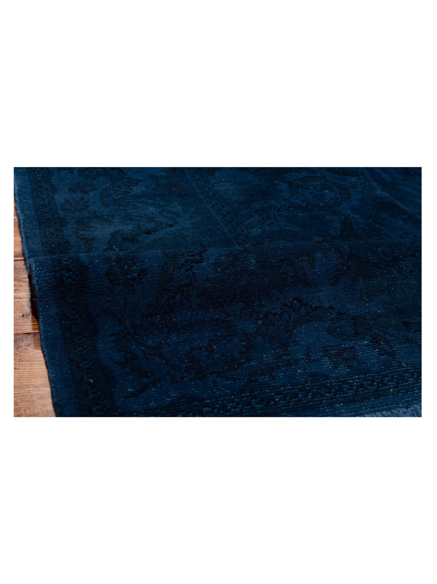 Vintage 112166 Dark Blue 12.3x14.9 Hand Knotted Rug