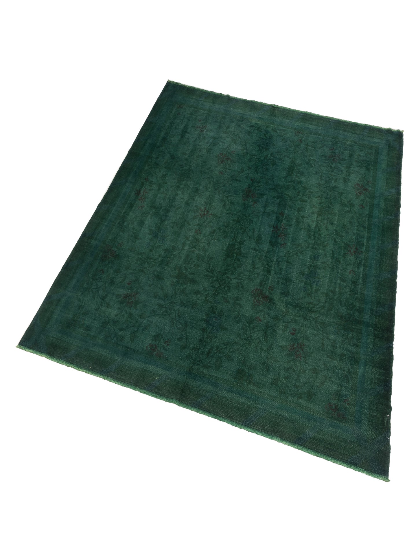 Vintage 112167 Green 8.2x9.6 Hand Knotted Rug