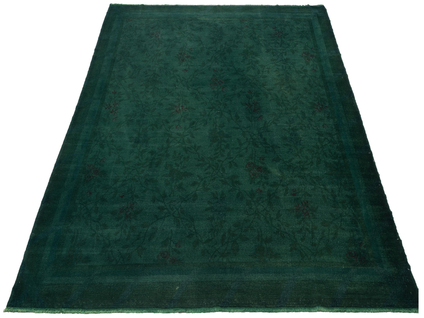 Vintage 112167 Green 8.2x9.6 Hand Knotted Rug