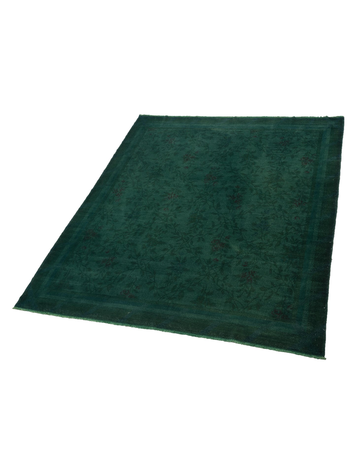 Vintage 112167 Green 8.2x9.6 Hand Knotted Rug