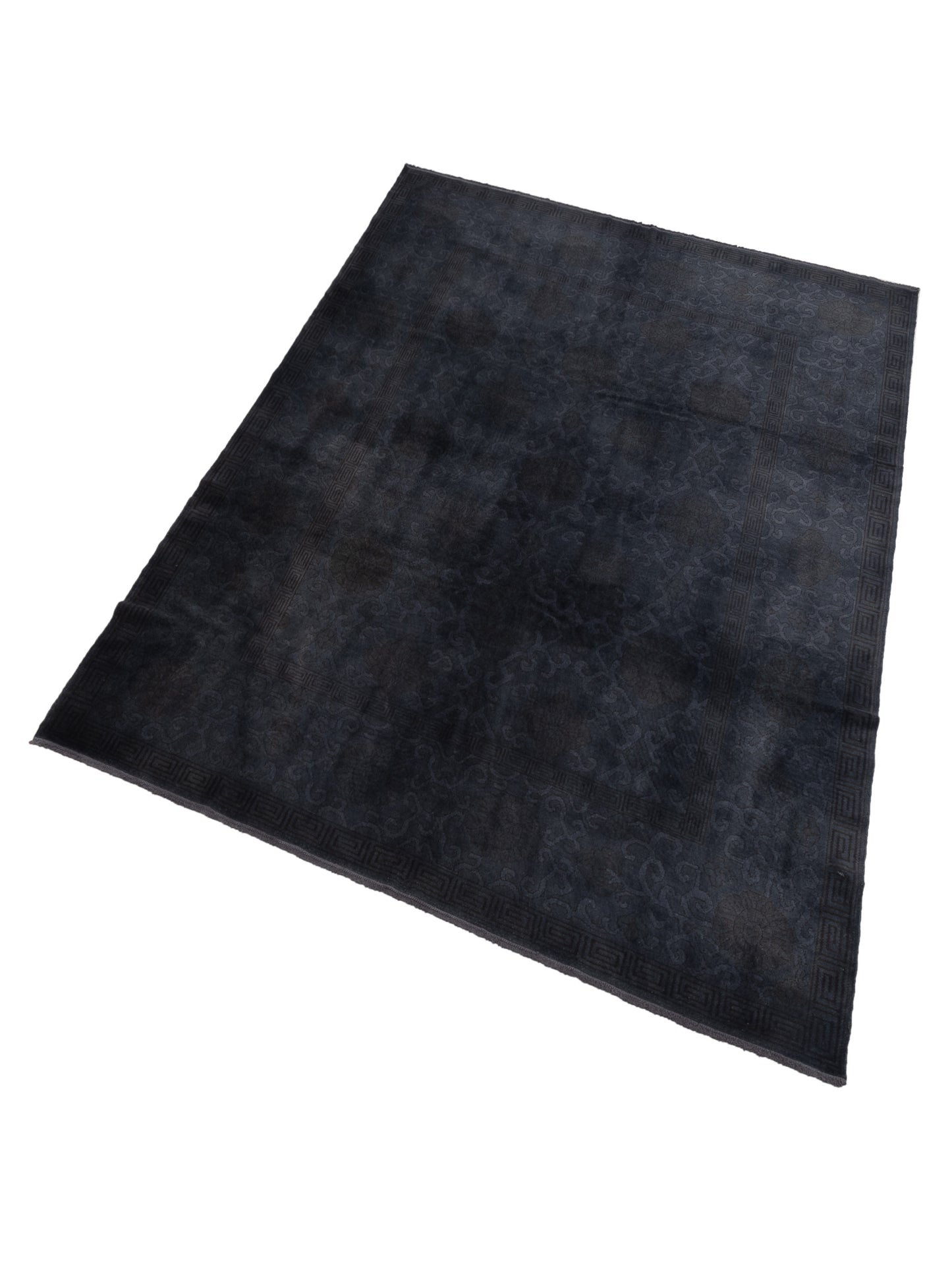 Vintage 112168 Dark Gray 8.1x9.8 Hand Knotted Rug