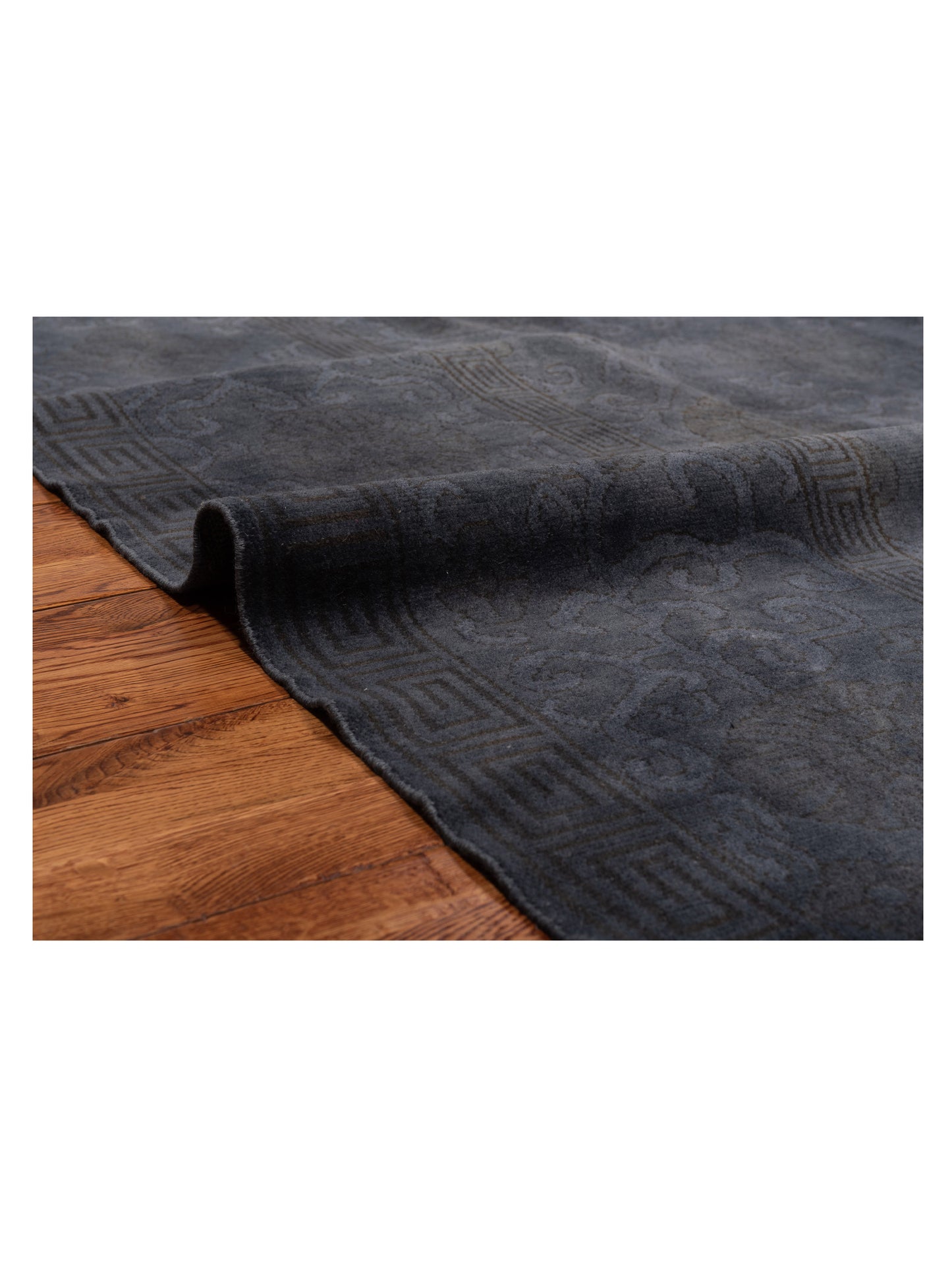 Vintage 112168 Dark Gray 8.1x9.8 Hand Knotted Rug