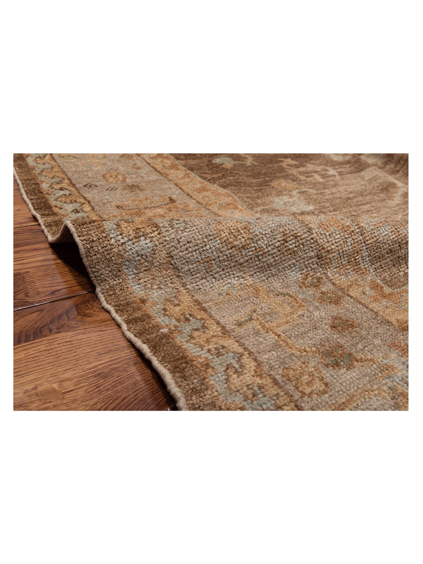 Angora Oushak 112181 Brown Silver 5.9x11.4 Hand Knotted Rug