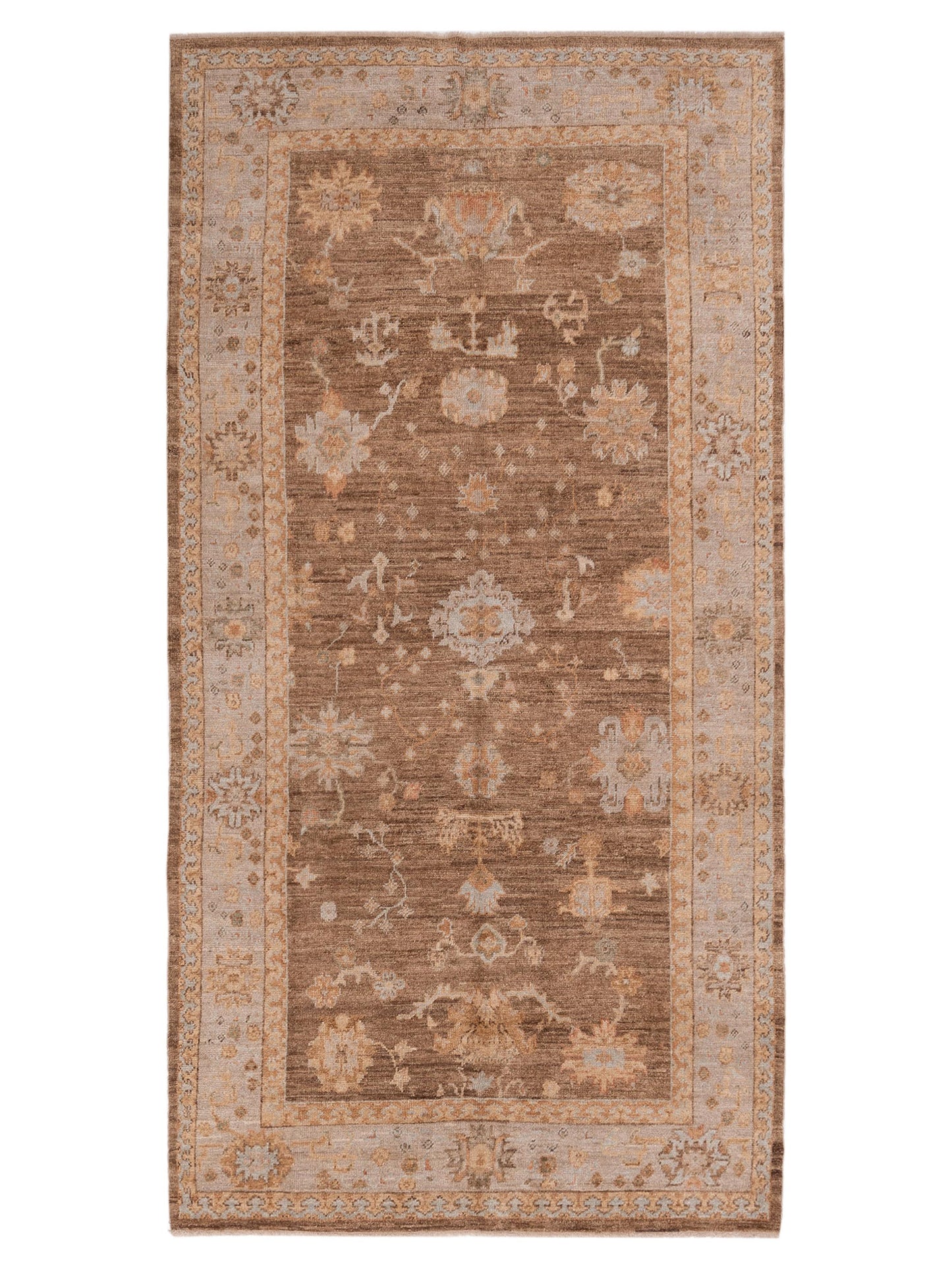 Anadol Angora Oushak Brown Silver Traditional