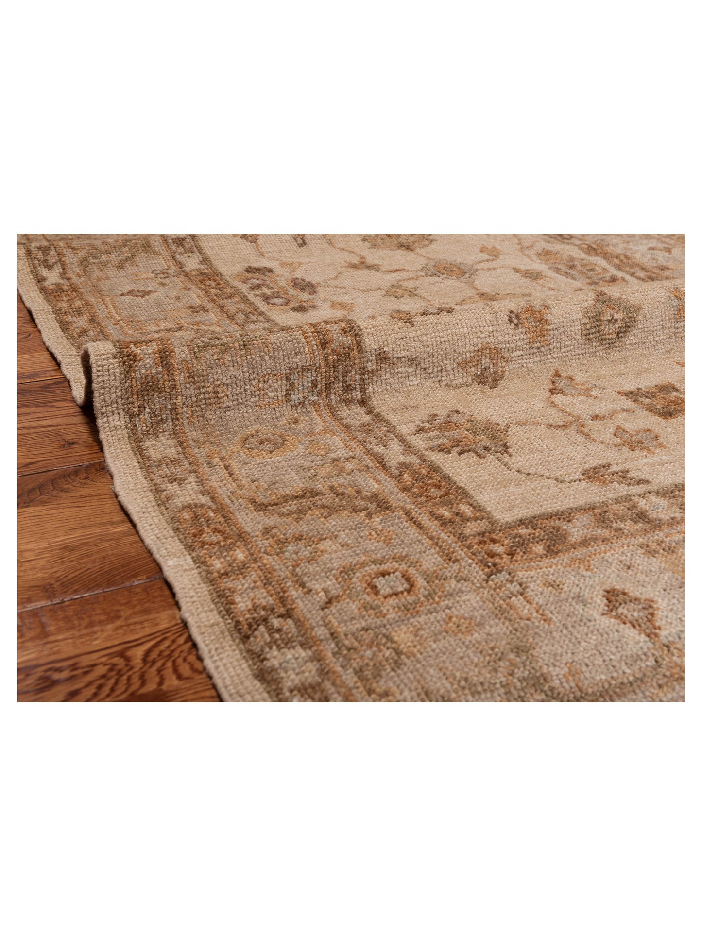 Angora Oushak 112274 Ivory Silver 3.10x14.5 Hand Knotted Rug
