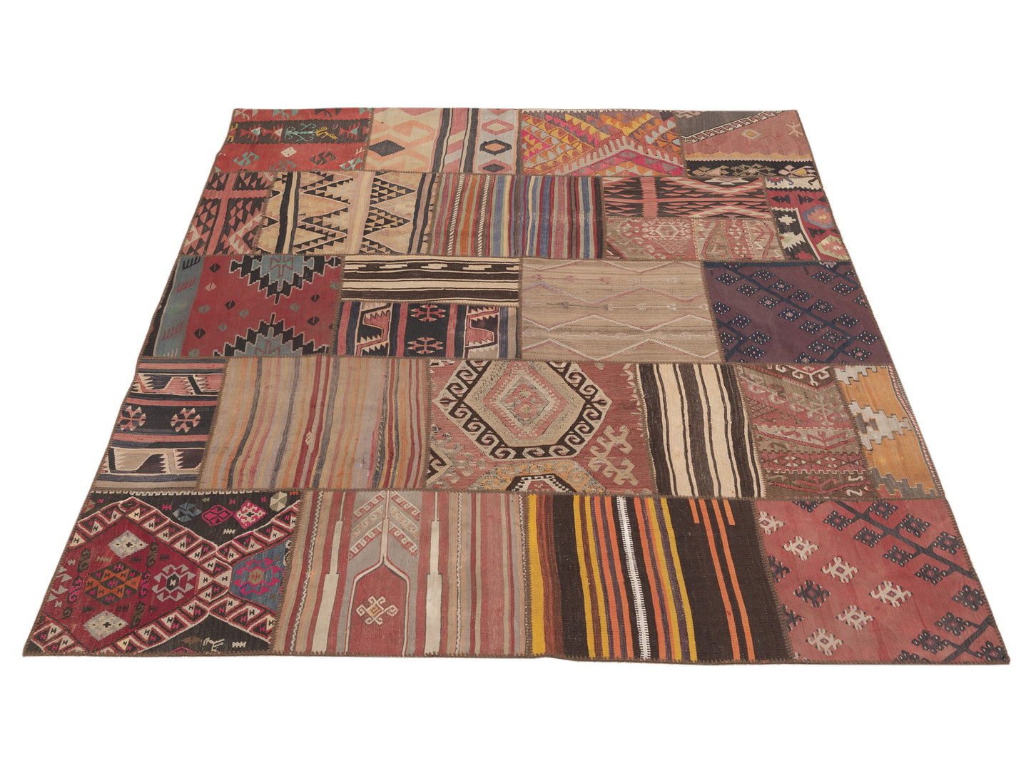 Turkish Vestige Patchwork 112287 Multi 7.10x9.10 Hand Knotted Rug