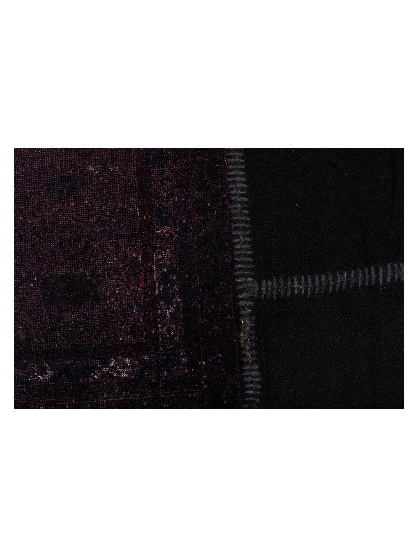 Turkish Vestige Patchwork 112288 Black Black 4.10x6.9 Hand Knotted Rug
