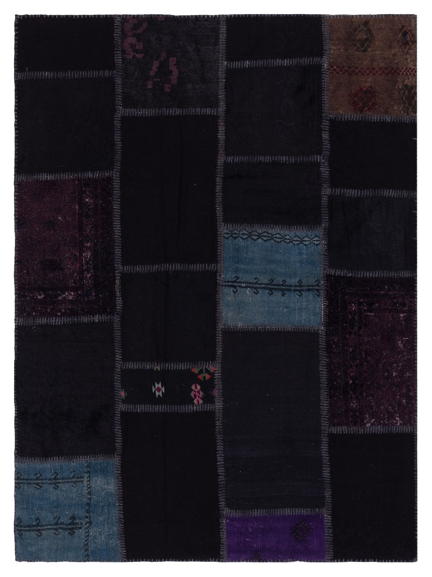 Pasha Turkish Vestige Patchwork Black Black Contemporary