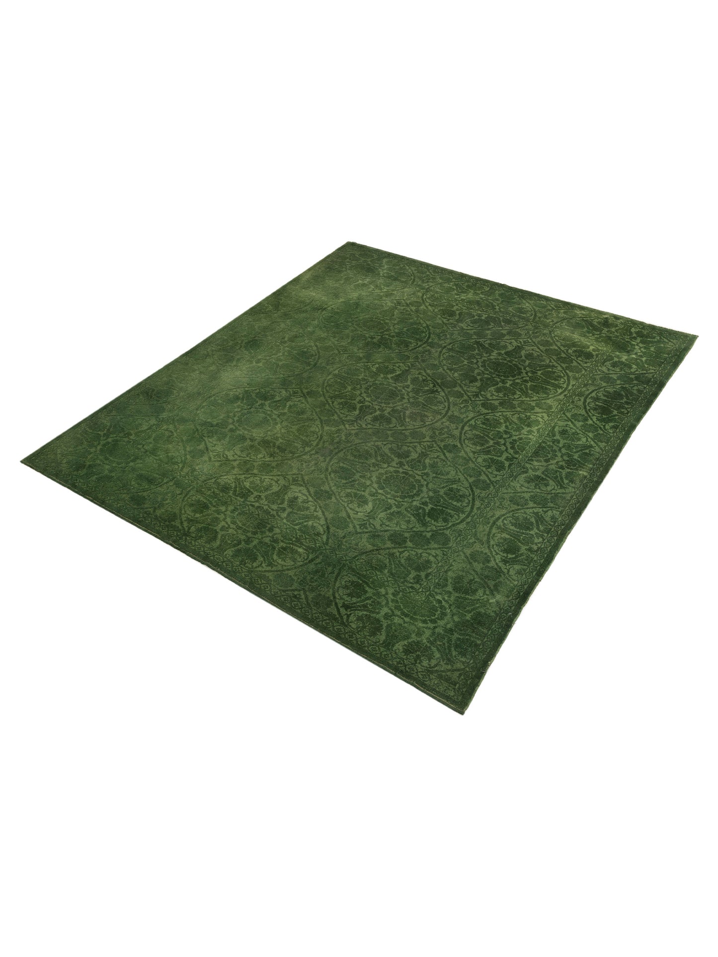 Color Bouquet 112308 Green Green 8.6x9.9 Hand Knotted Rug
