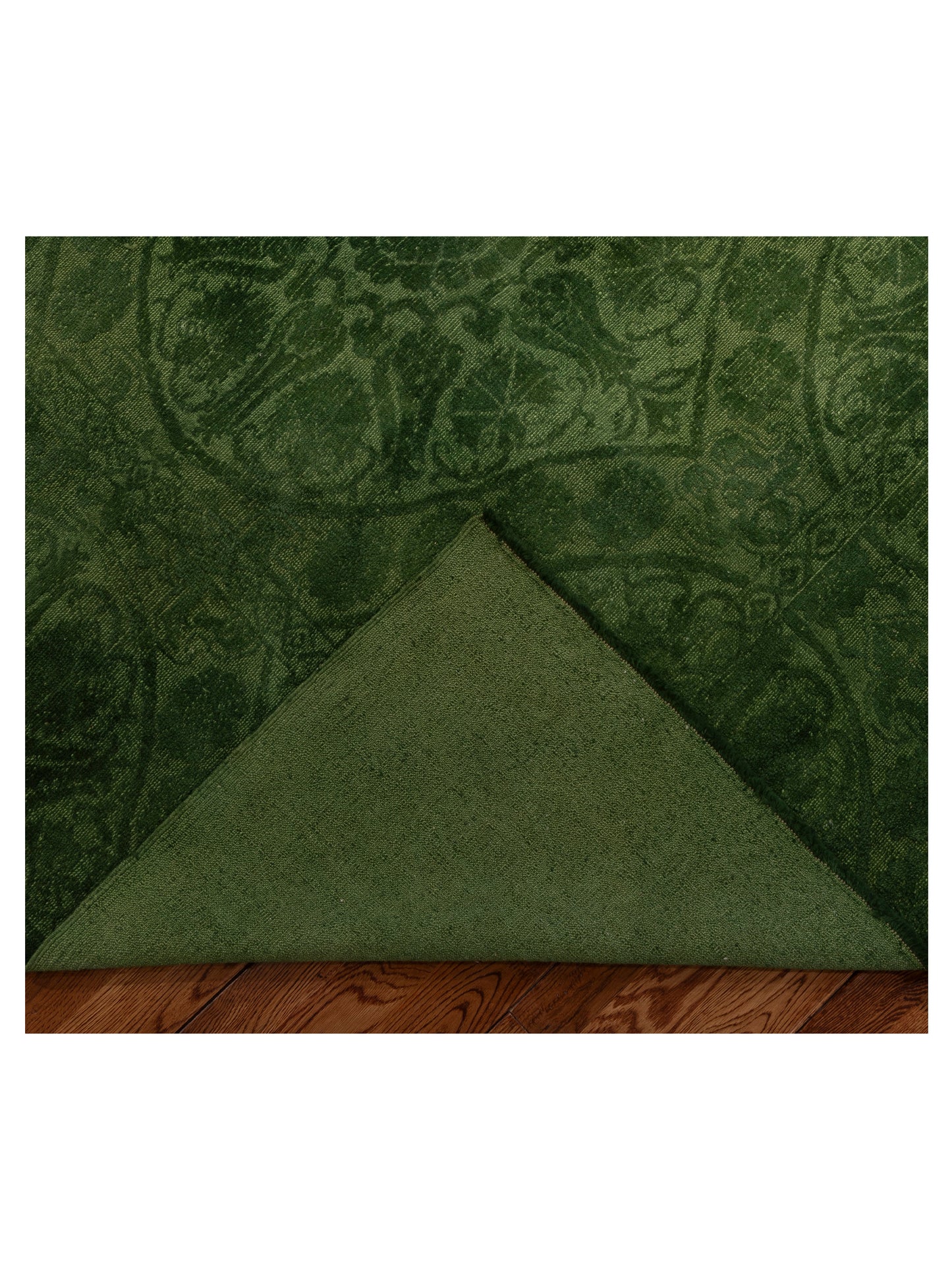 Color Bouquet 112308 Green Green 8.6x9.9 Hand Knotted Rug