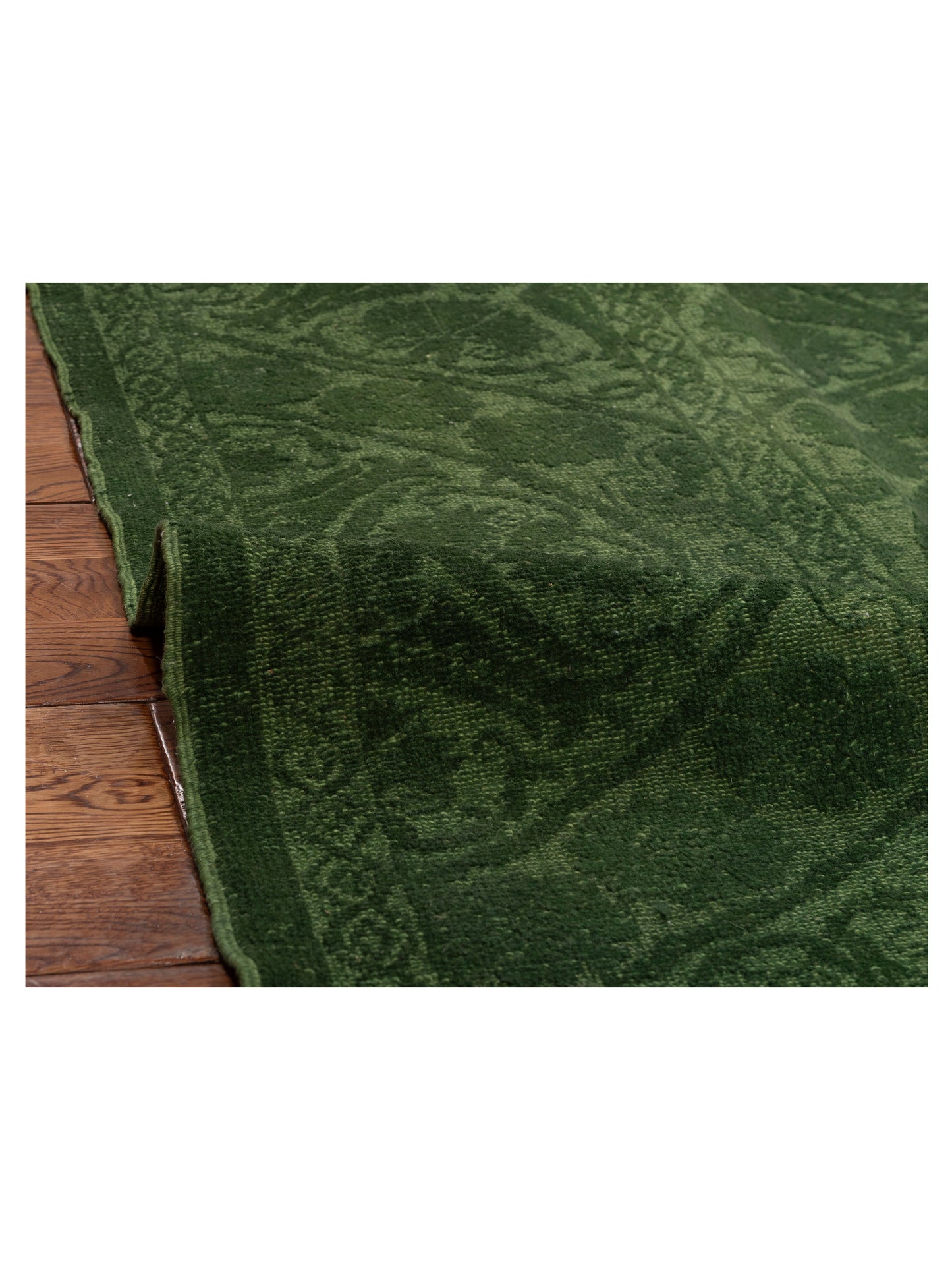 Color Bouquet 112308 Green Green 8.6x9.9 Hand Knotted Rug